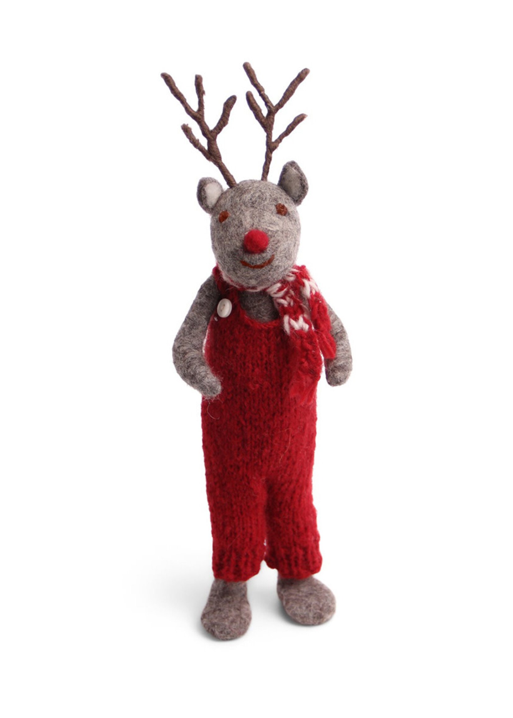 Gry and Sif Large Grey Rudolf with Red Pants