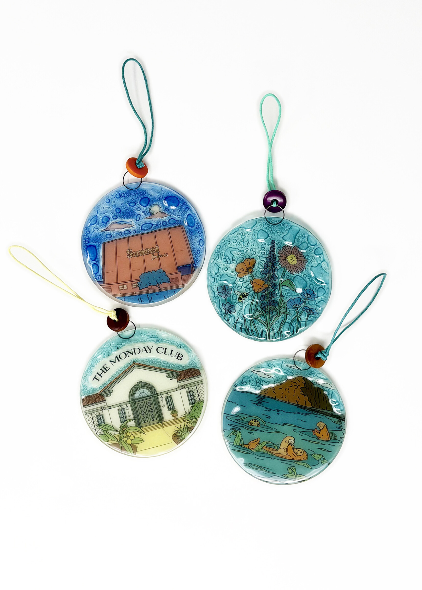 Pampeana Sunset Drive-In Glass Ornament