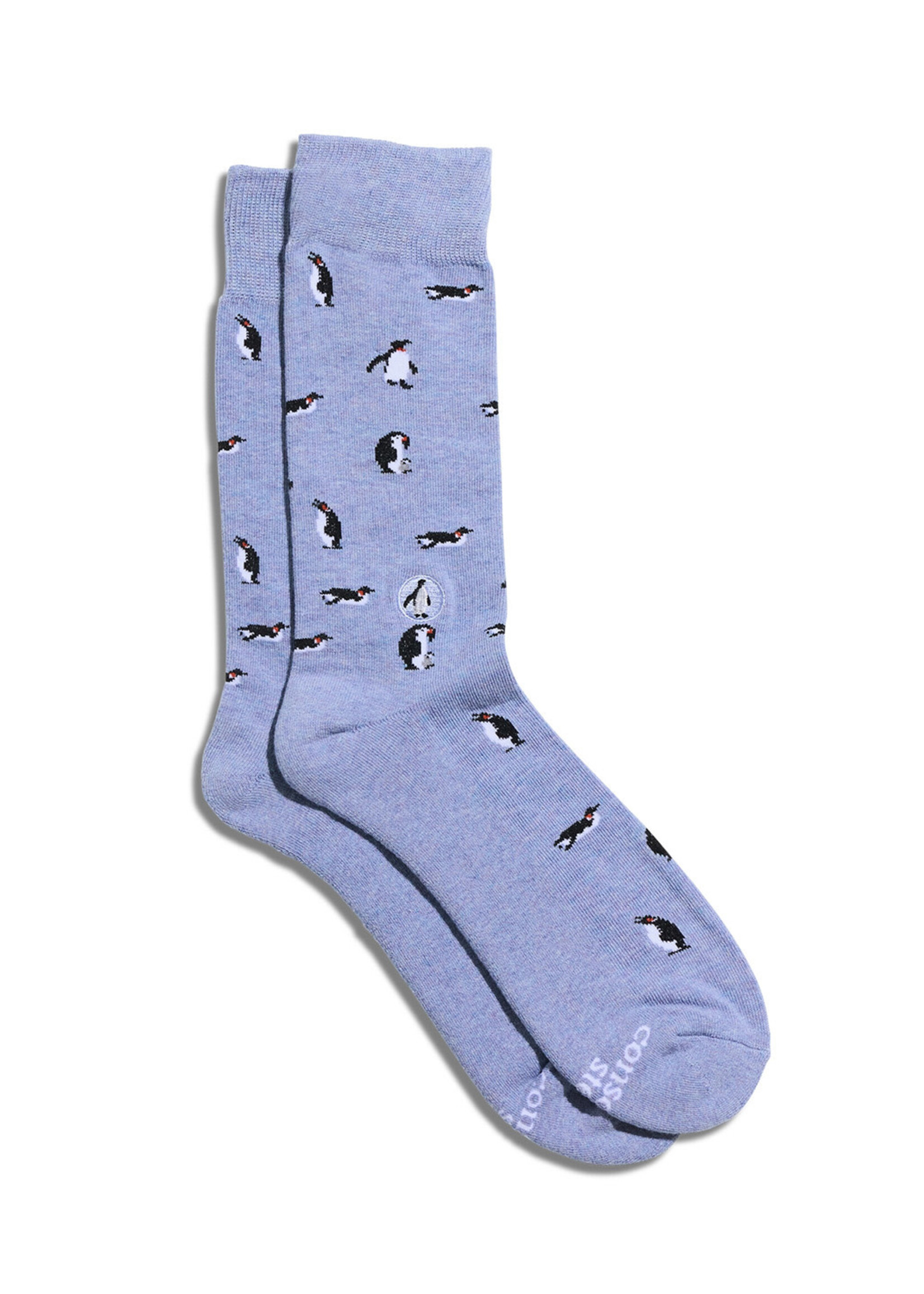 Conscious Step Men's Penguin Blue Socks