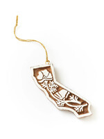 Matr Boomie Small California State with Poppy Wood Ornament