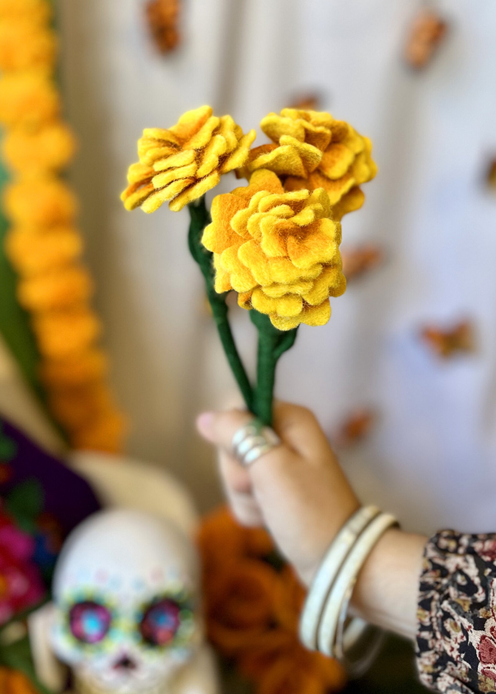 Global Goods Partners Felt Flower Marigold