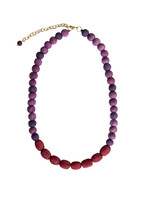 WorldFinds Kantha Couplet Necklace - Purple and Burgundy