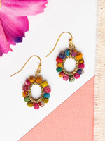 WorldFinds Kantha Milieu Oval Earrings