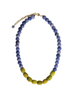WorldFinds Kantha Couplet Necklace - Denim and Olive