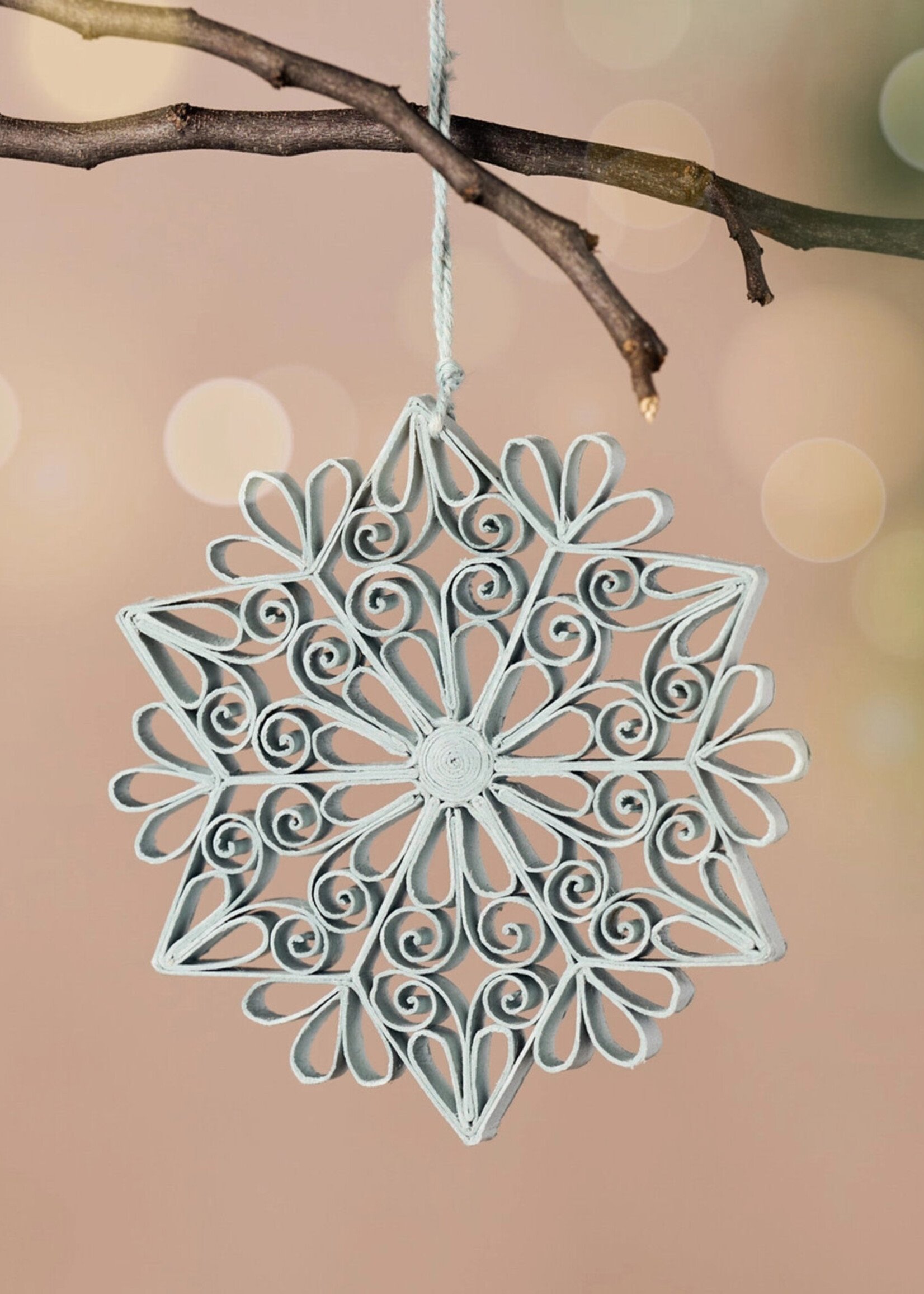 Ten Thousand Villages Quilled Kula Snowflake Ornament - Silver