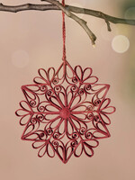 Ten Thousand Villages Quilled Kula Snowflake Ornament - Burgundy