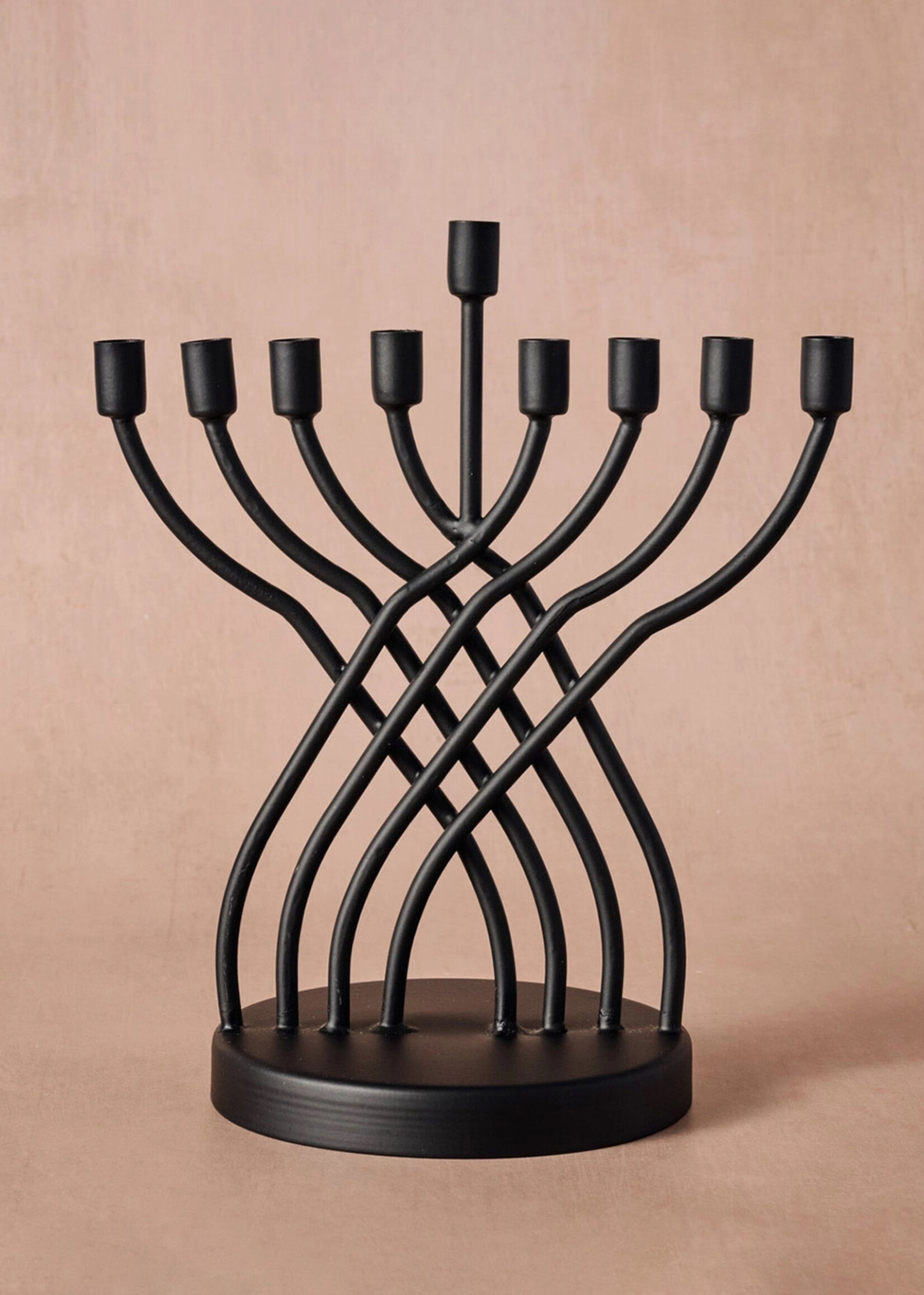 Ten Thousand Villages Sudaul Criss Cross Iron Menorah