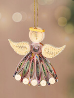 Ten Thousand Villages Quilled Diu Angel  Ornament - Multicolored