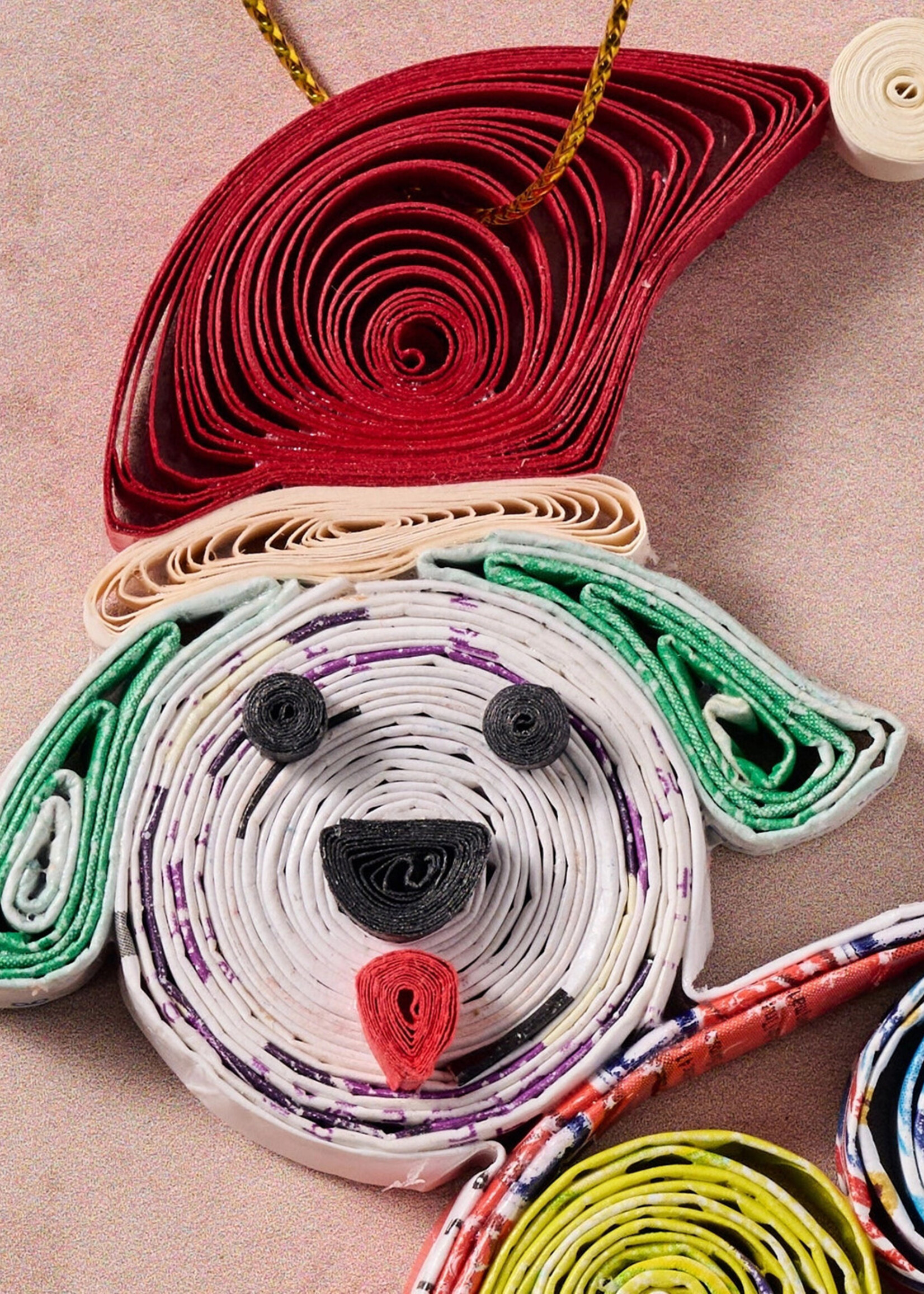 Ten Thousand Villages Quilled Vui Dog Ornament