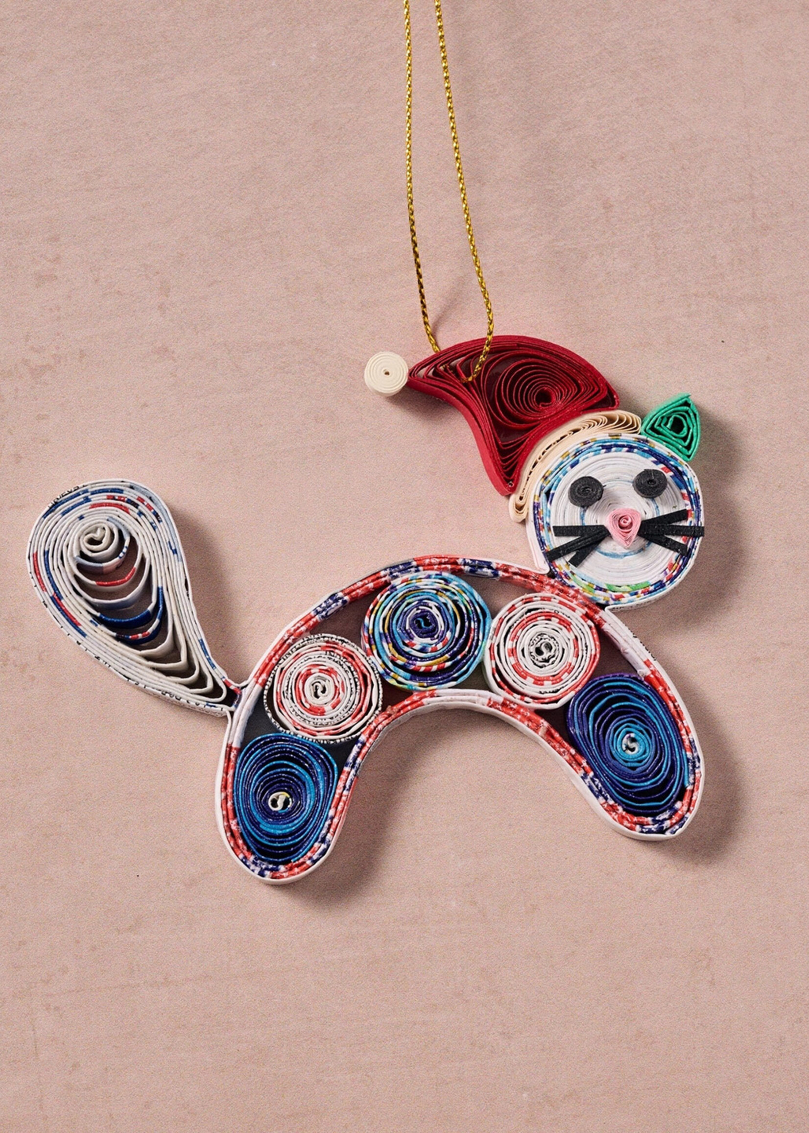 Ten Thousand Villages Quilled Cabo Cat Ornament