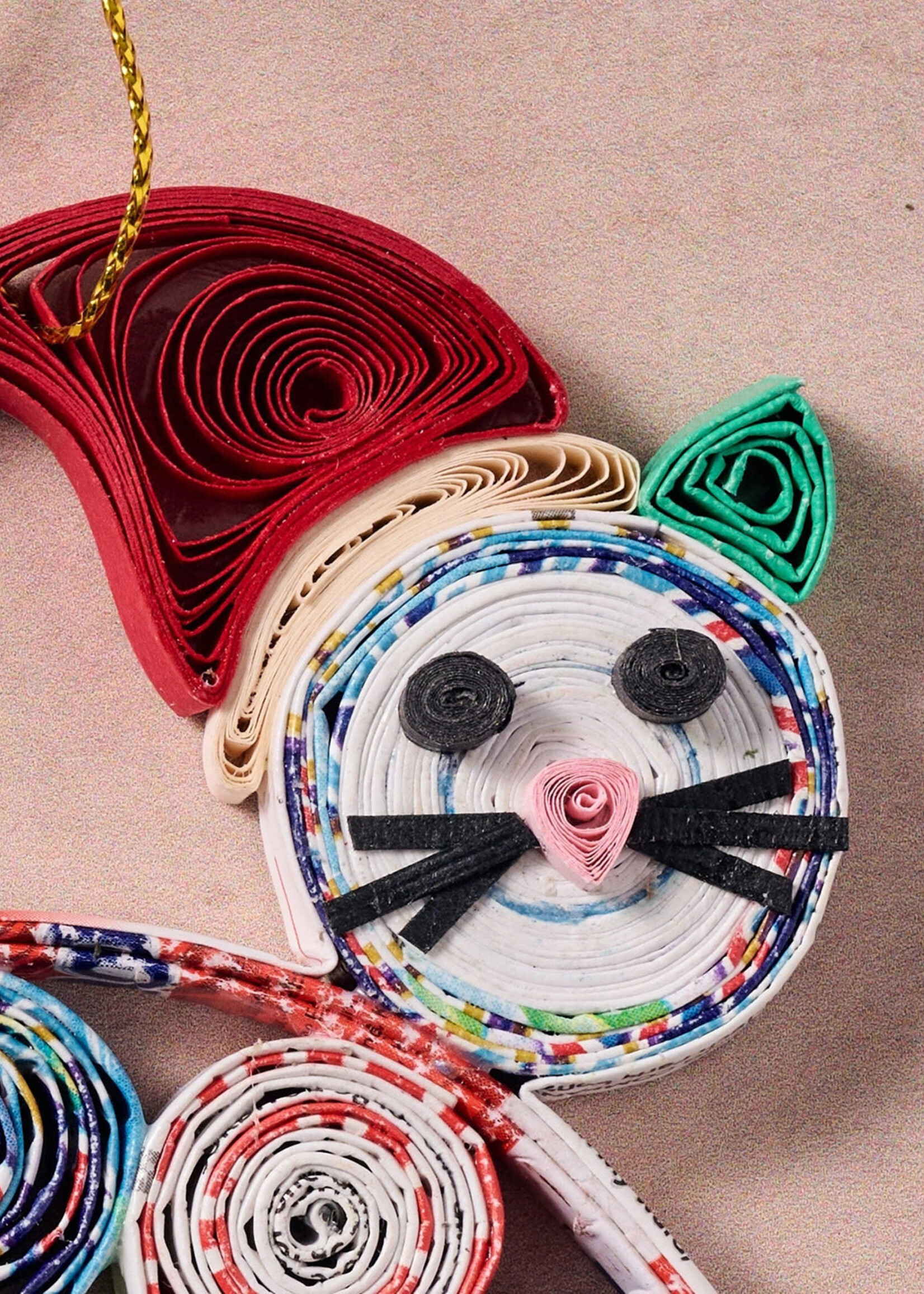 Ten Thousand Villages Quilled Cabo Cat Ornament