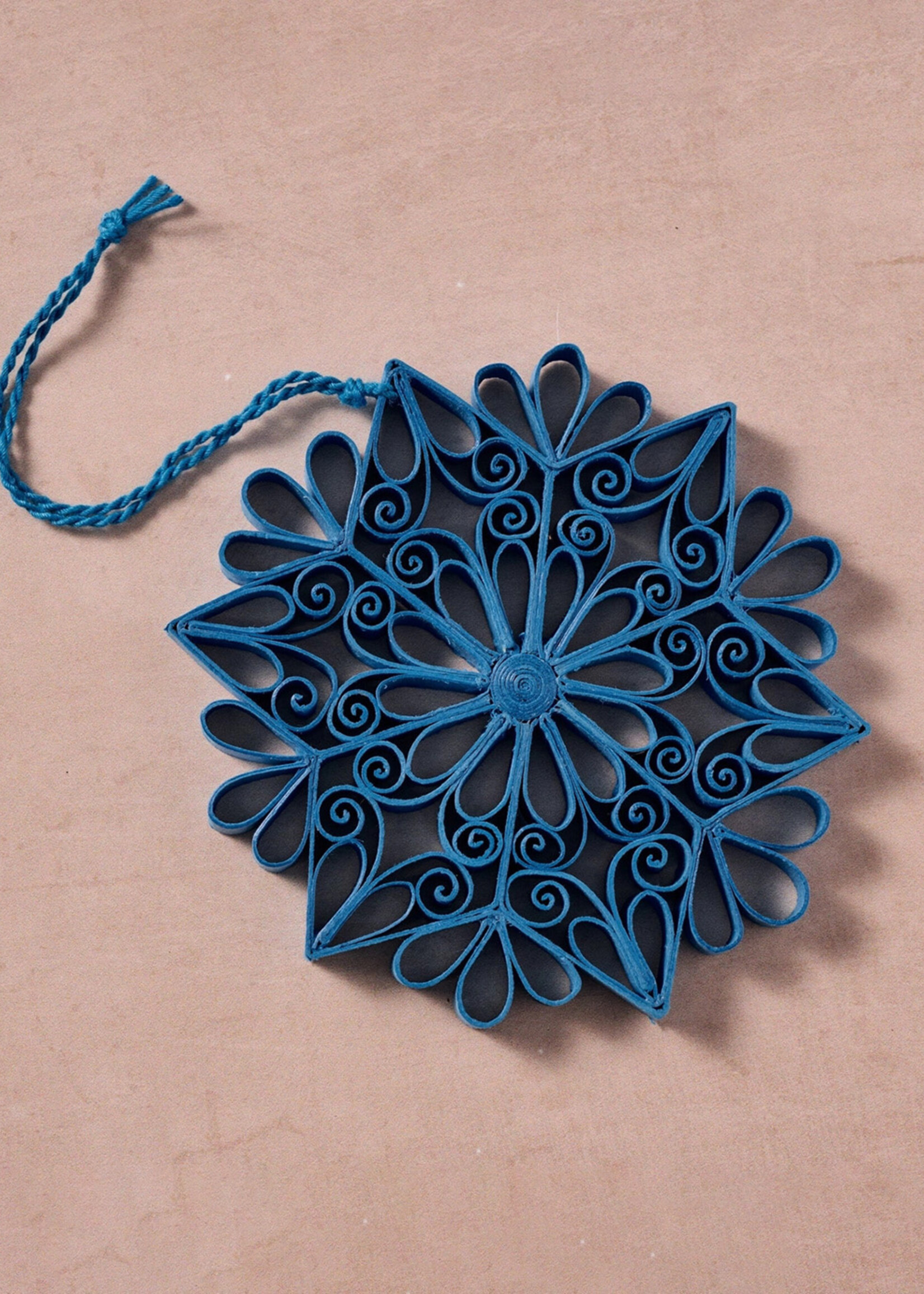 Ten Thousand Villages Quilled Kula Snowflake Ornament - Blue