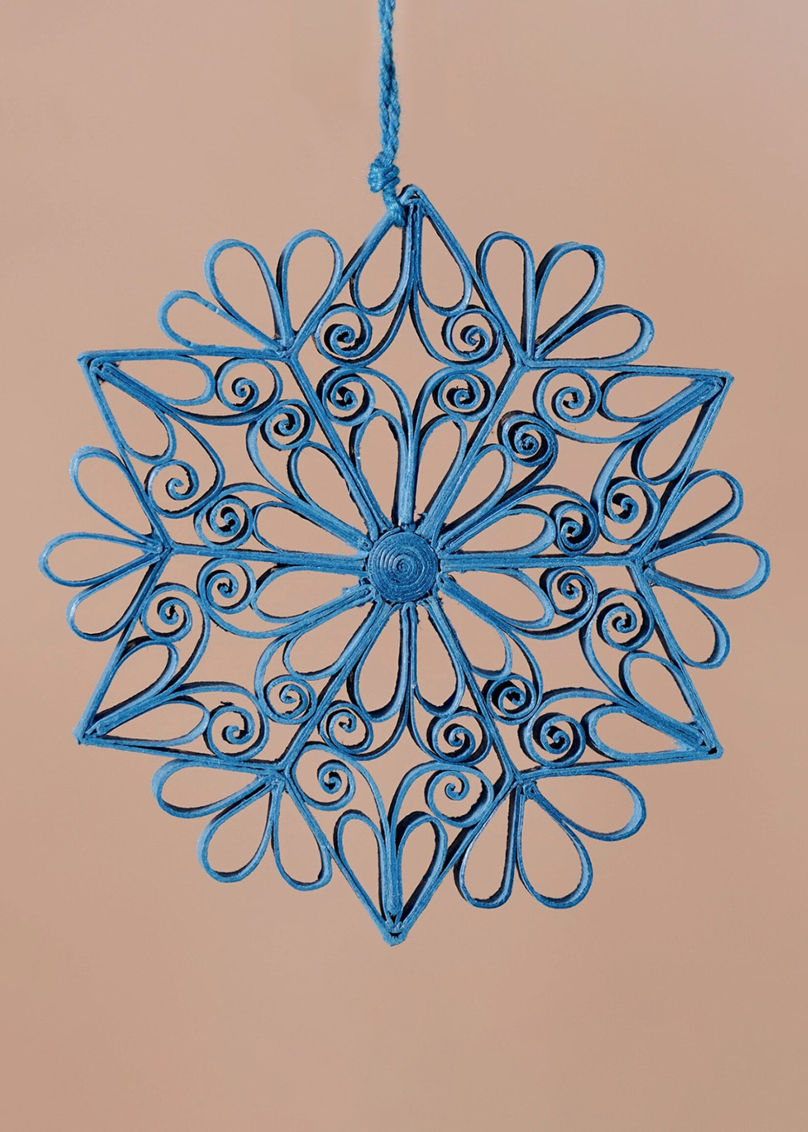 Ten Thousand Villages Quilled Kula Snowflake Ornament - Blue