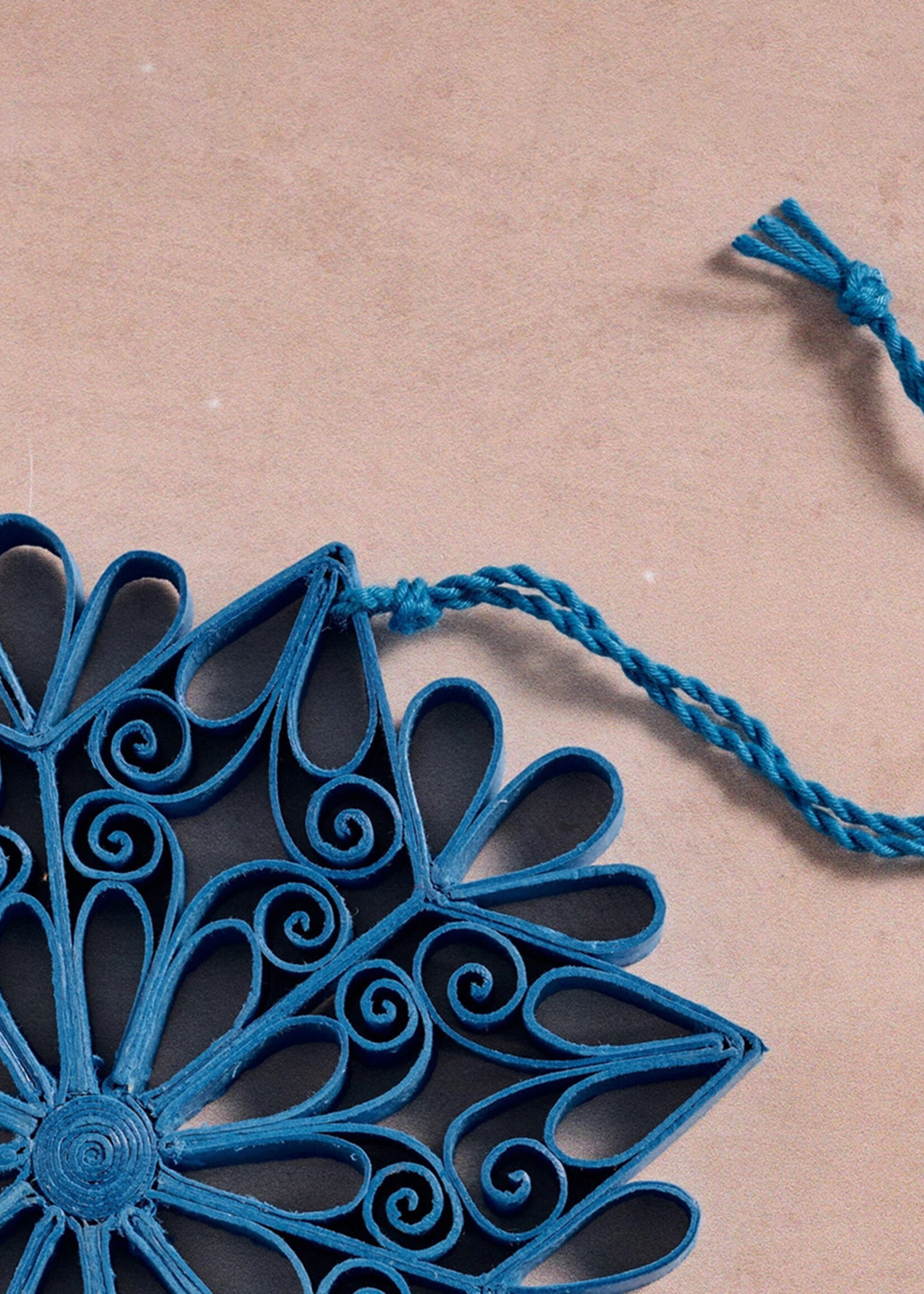 Ten Thousand Villages Quilled Kula Snowflake Ornament - Blue