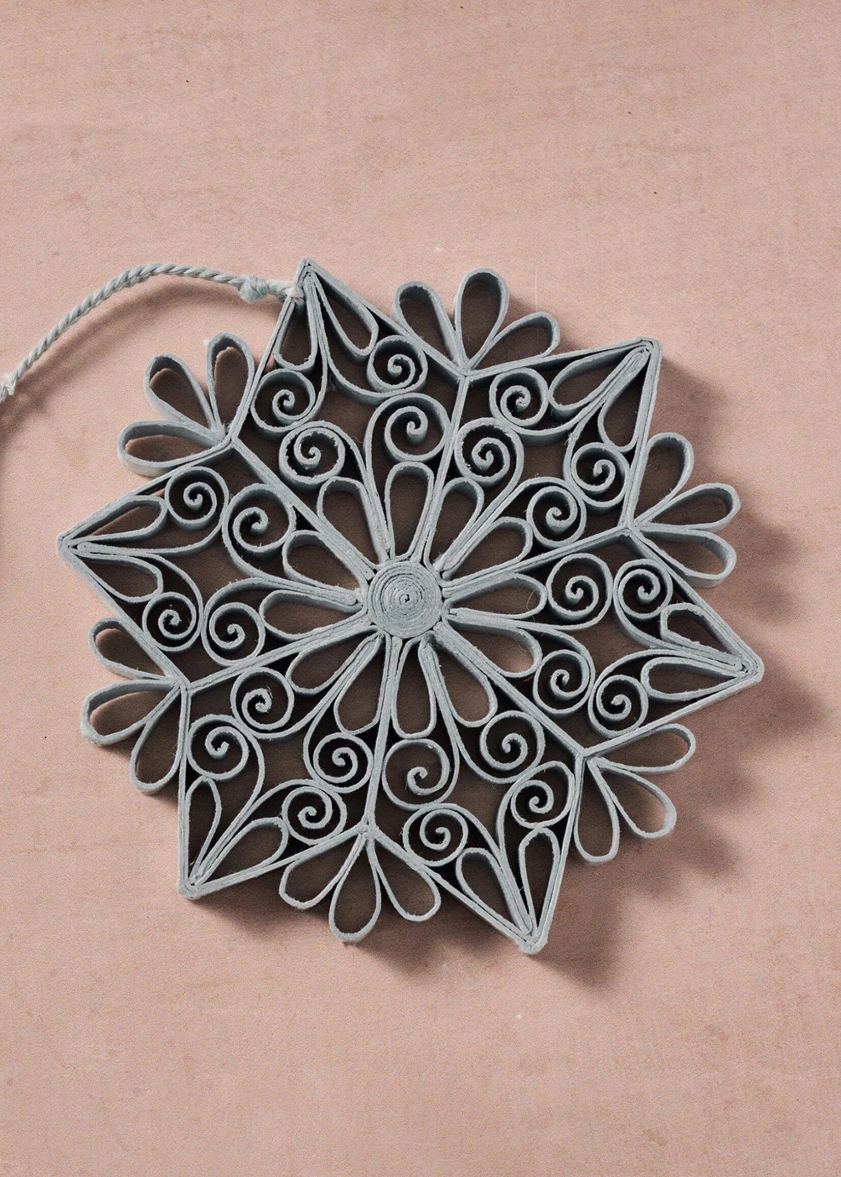 Ten Thousand Villages Quilled Kula Snowflake Ornament - Silver