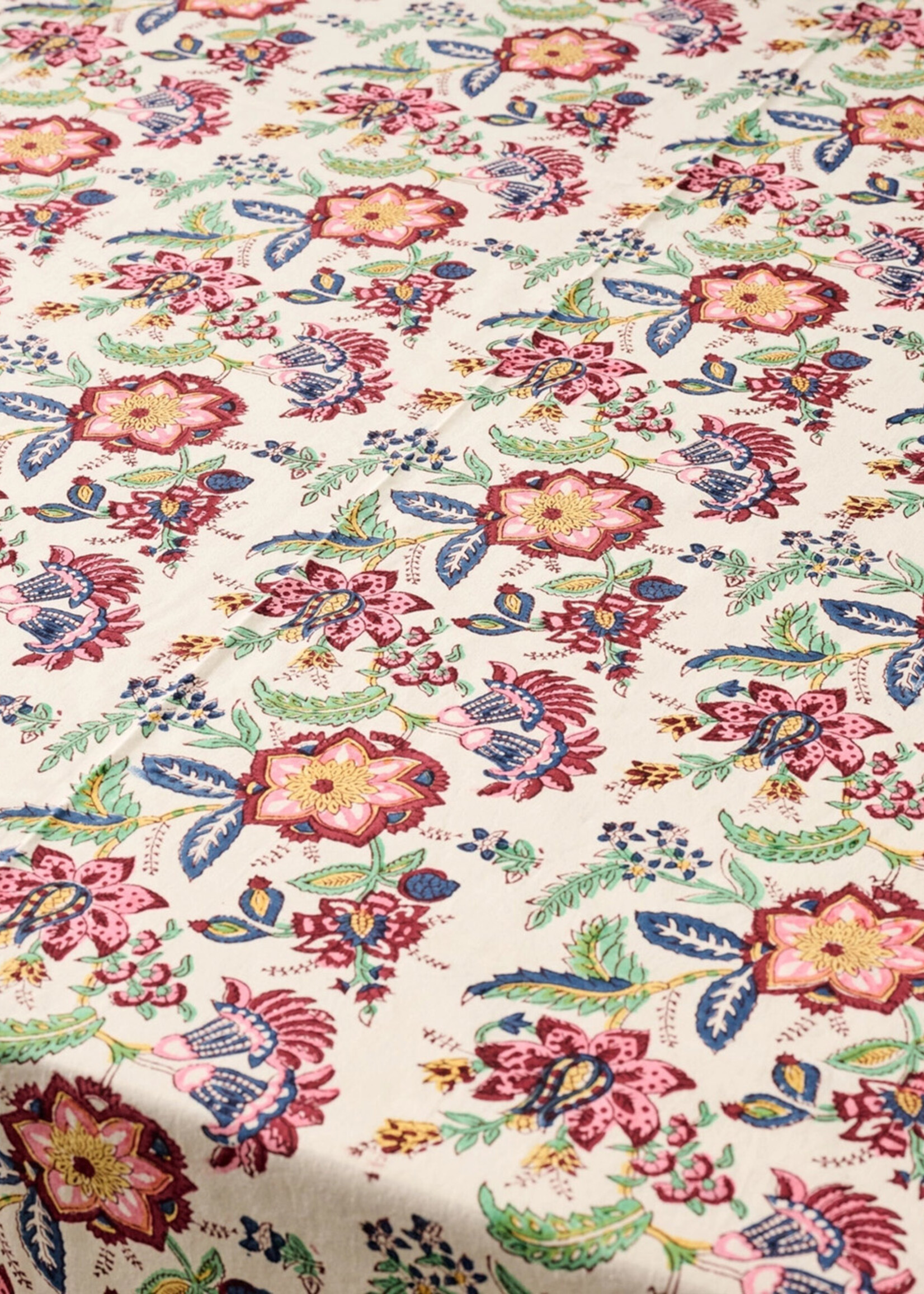 Ten Thousand Villages Zaina Floral Tablecloth - 60in x 90in