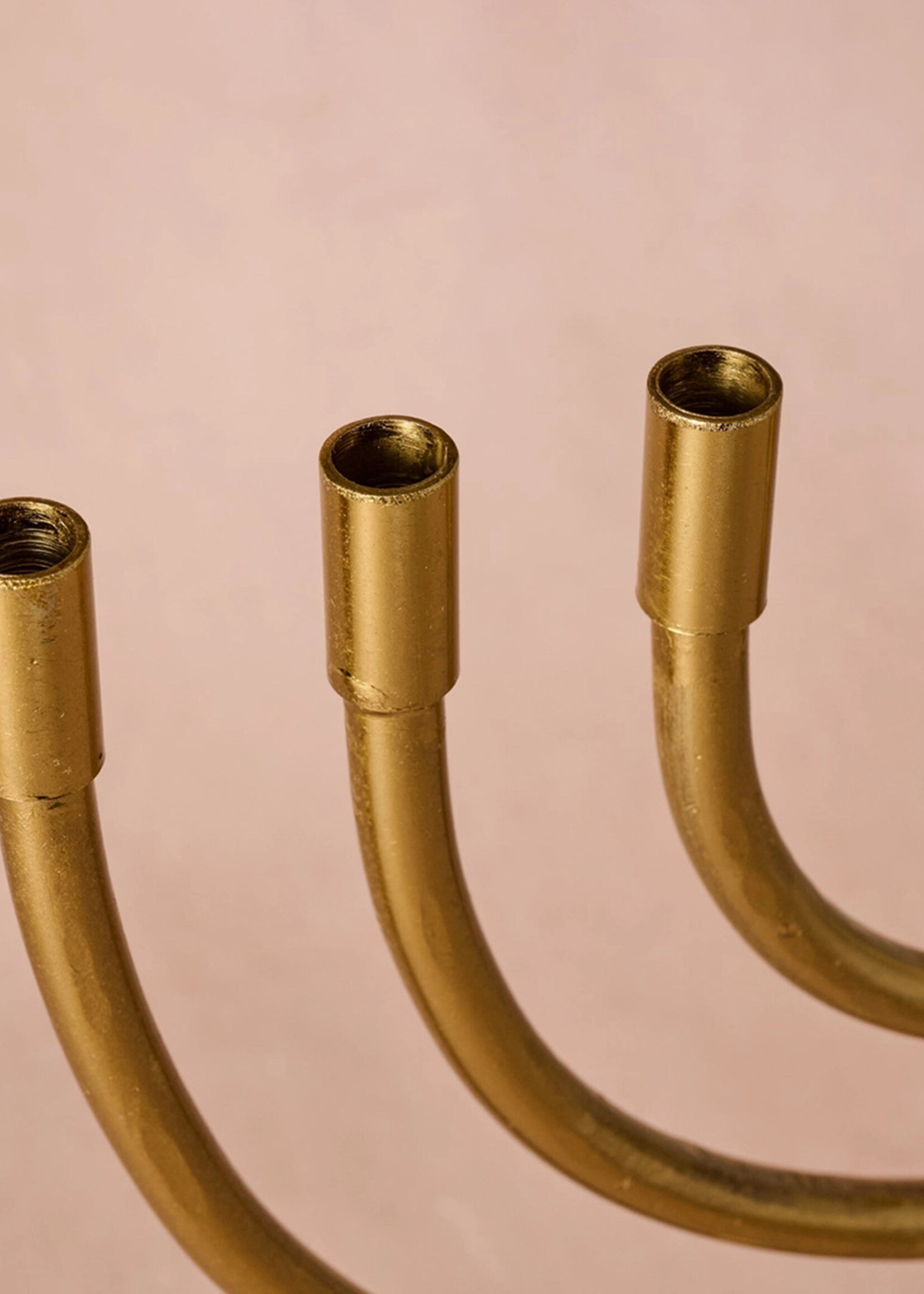 Ten Thousand Villages Jyoti Brass Horn Menorah