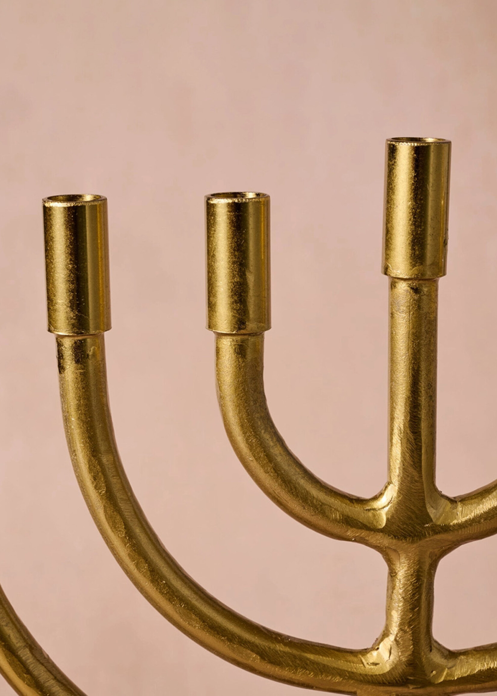 Ten Thousand Villages Jyoti Brass Horn Menorah