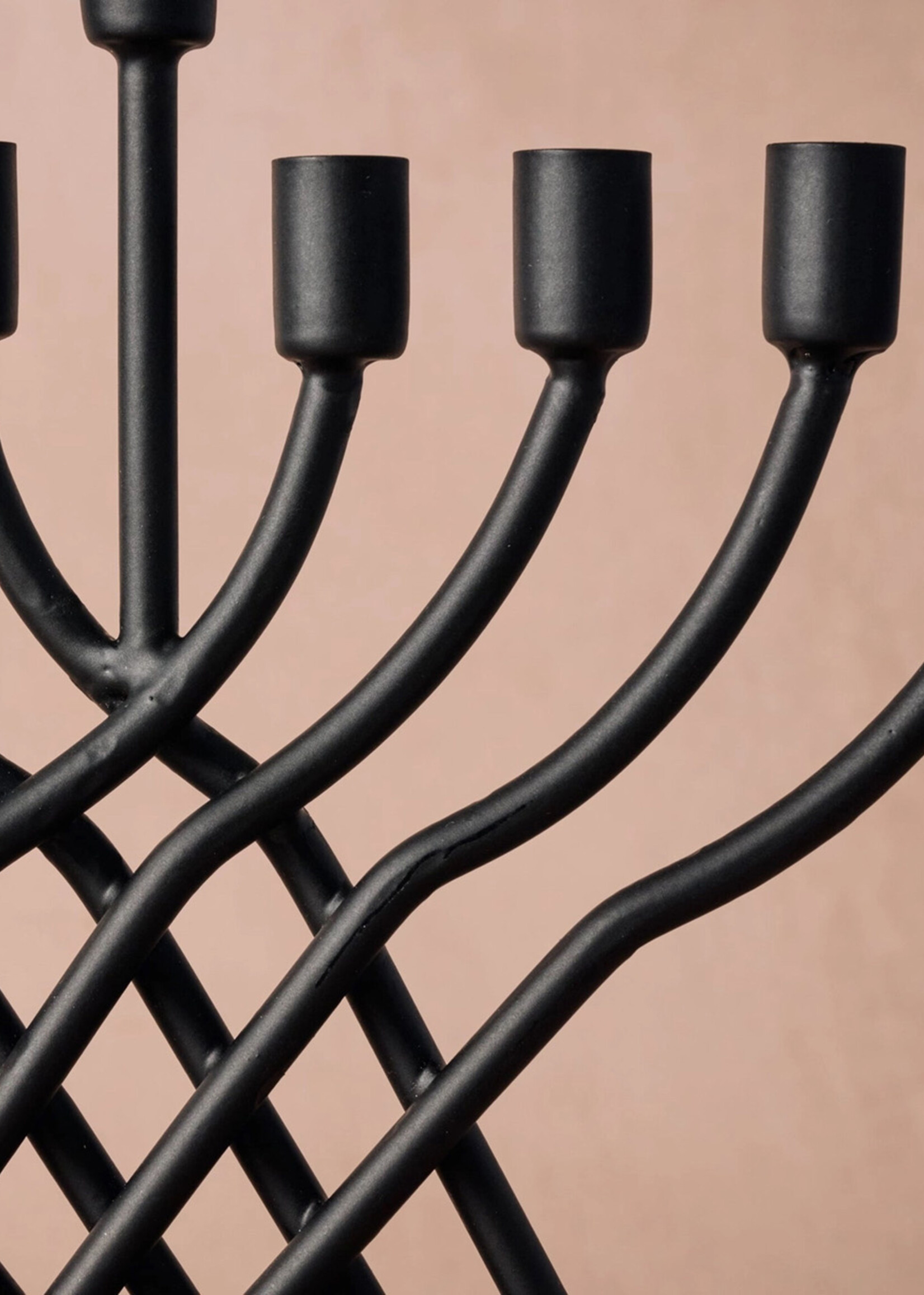 Ten Thousand Villages Sudaul Criss Cross Iron Menorah