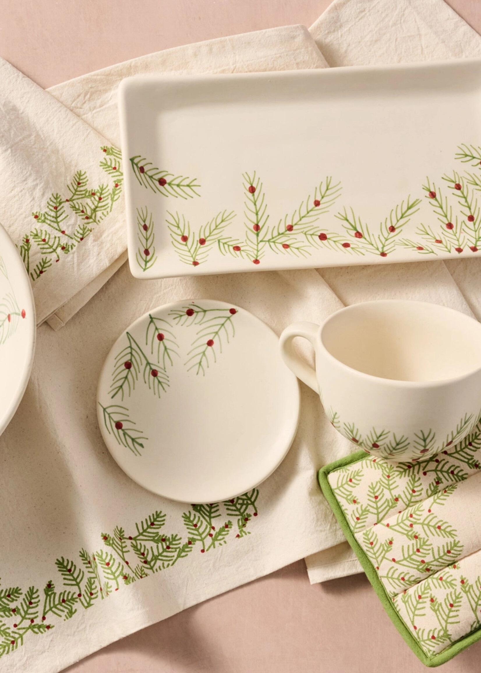Ten Thousand Villages Sardee Holly Ceramic Serving Dish
