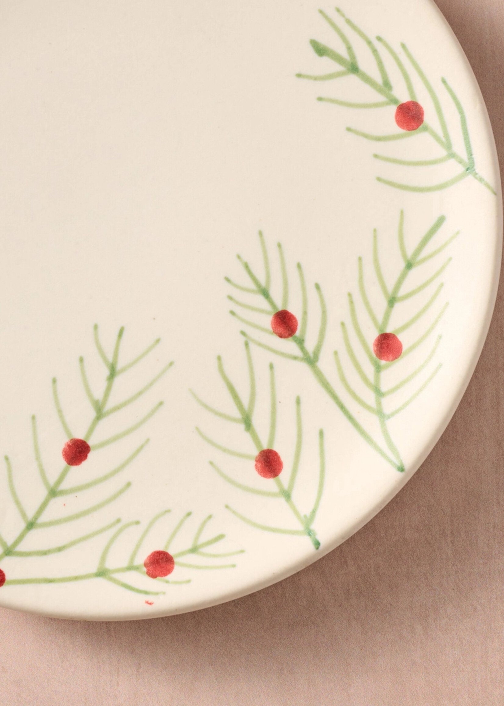 Ten Thousand Villages Sardee Holly Ceramic Appetizer Plate