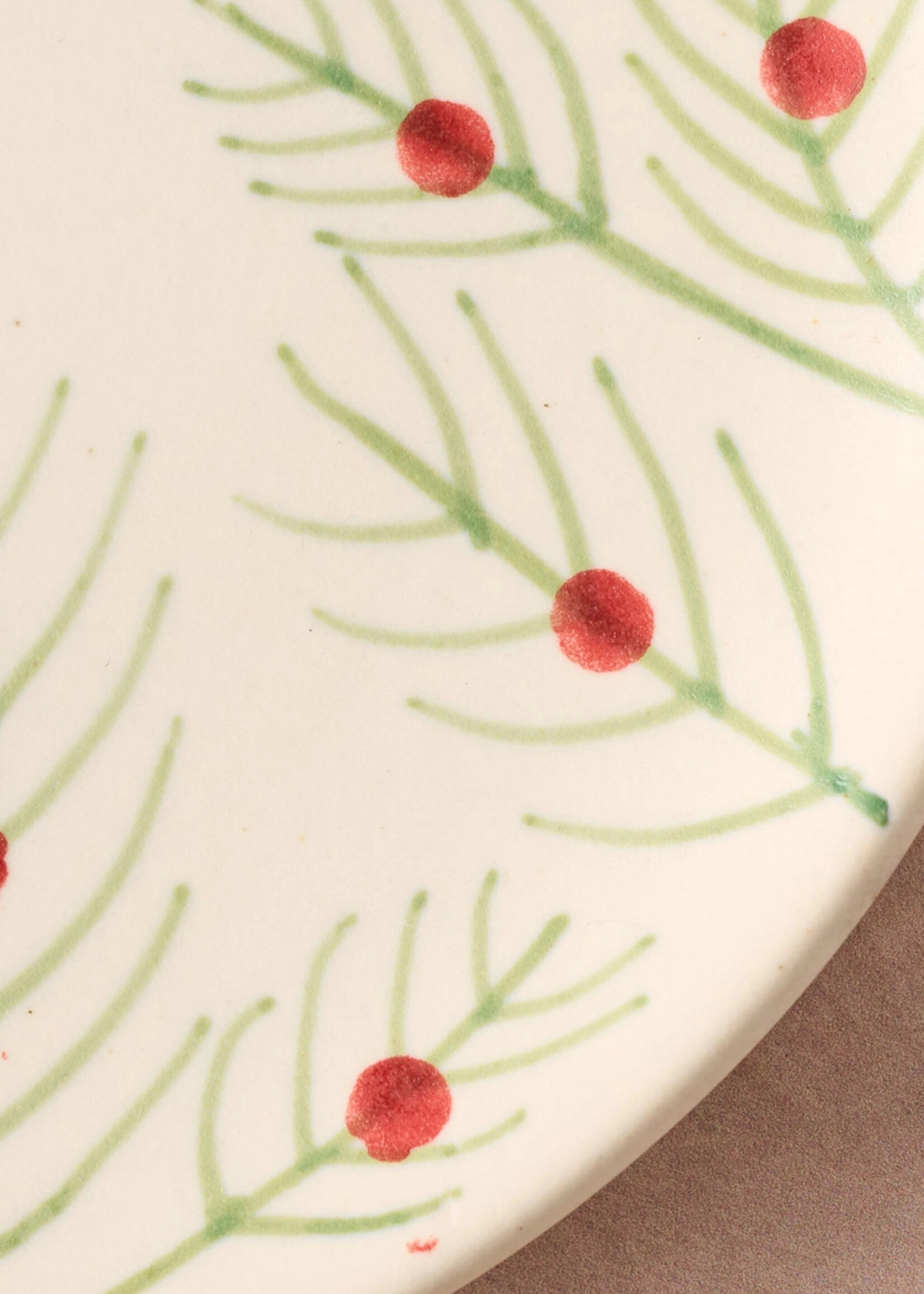 Ten Thousand Villages Sardee Holly Ceramic Appetizer Plate