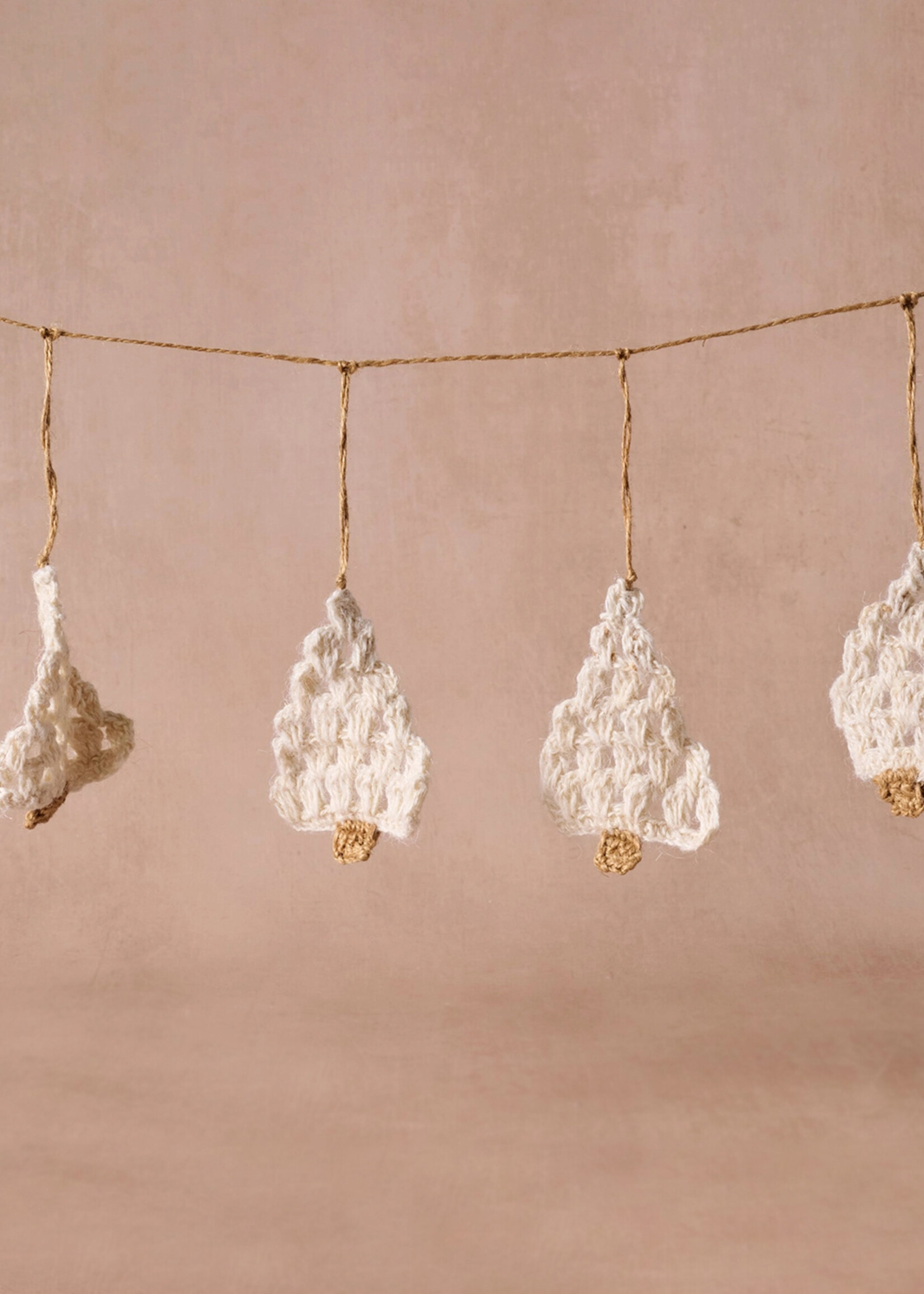 Ten Thousand Villages Crochet White Khusi Tree Garland - 53" Long