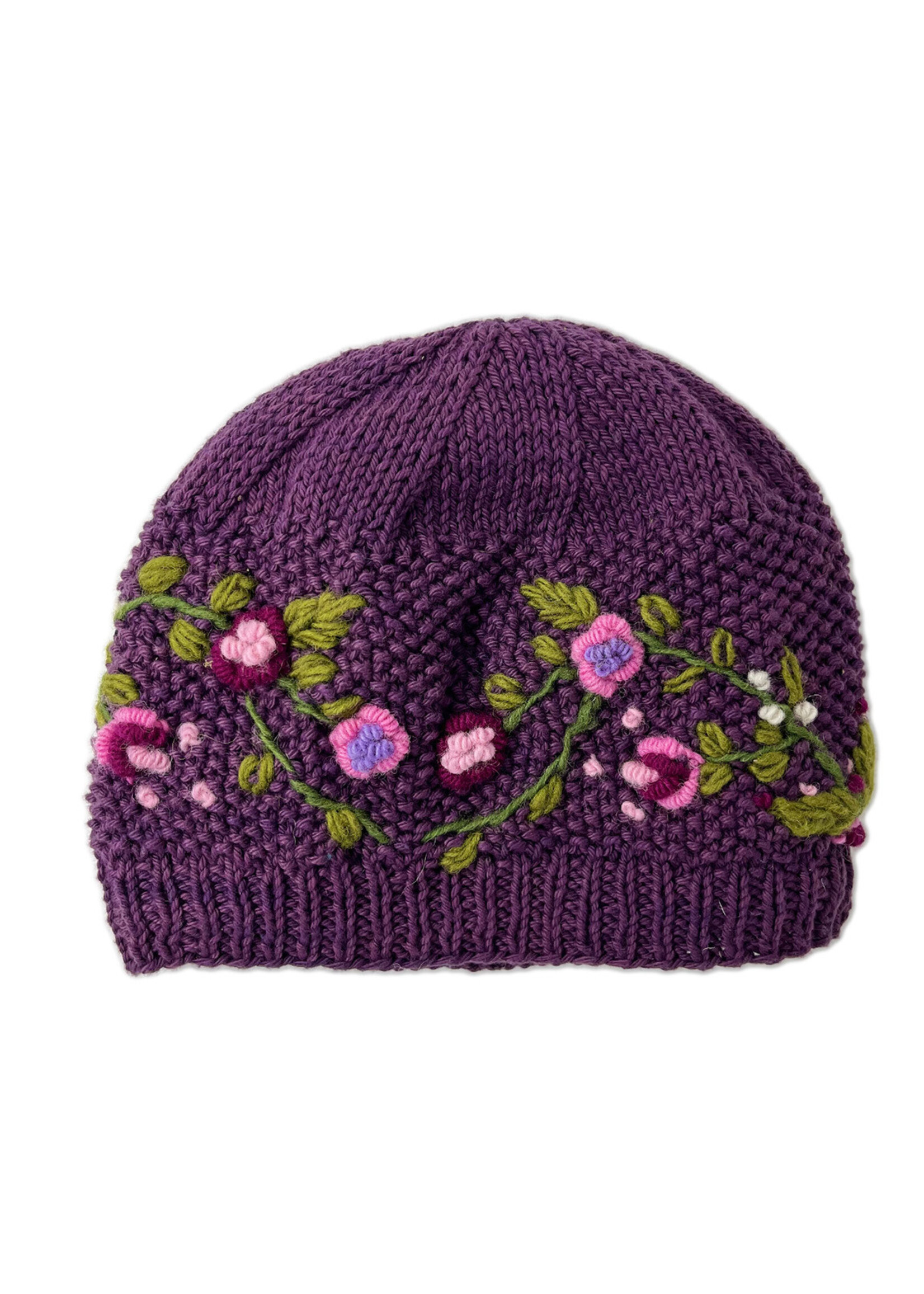 Ganesh Himal Floral Knit Beanie