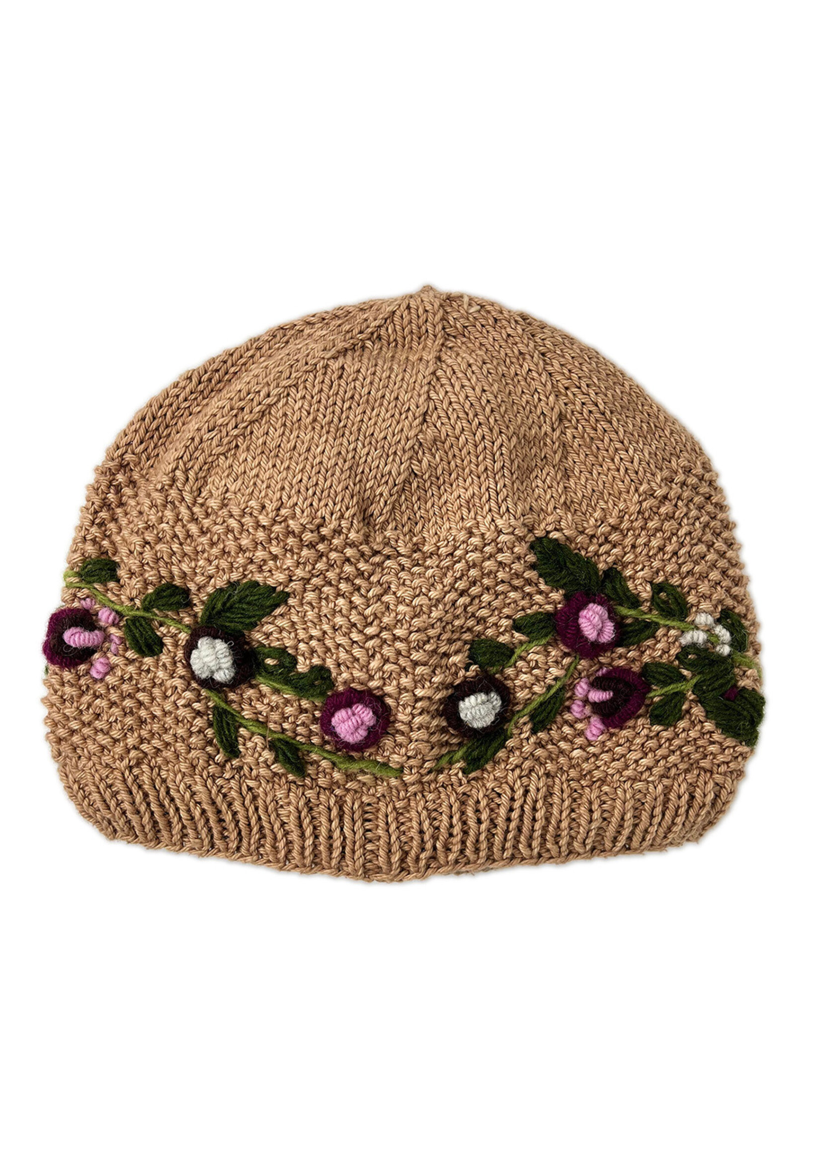 Ganesh Himal Floral Knit Beanie