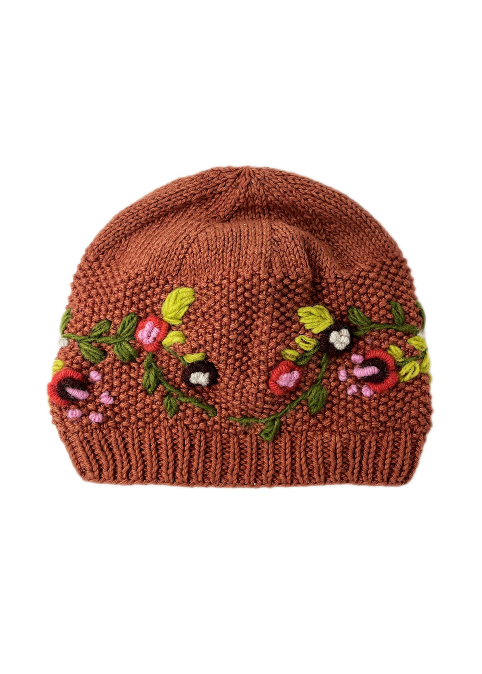 Ganesh Himal Floral Knit Beanie