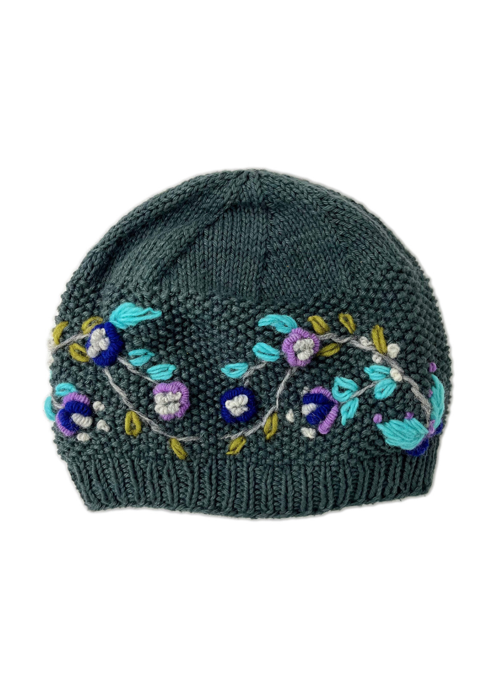 Ganesh Himal Floral Knit Beanie
