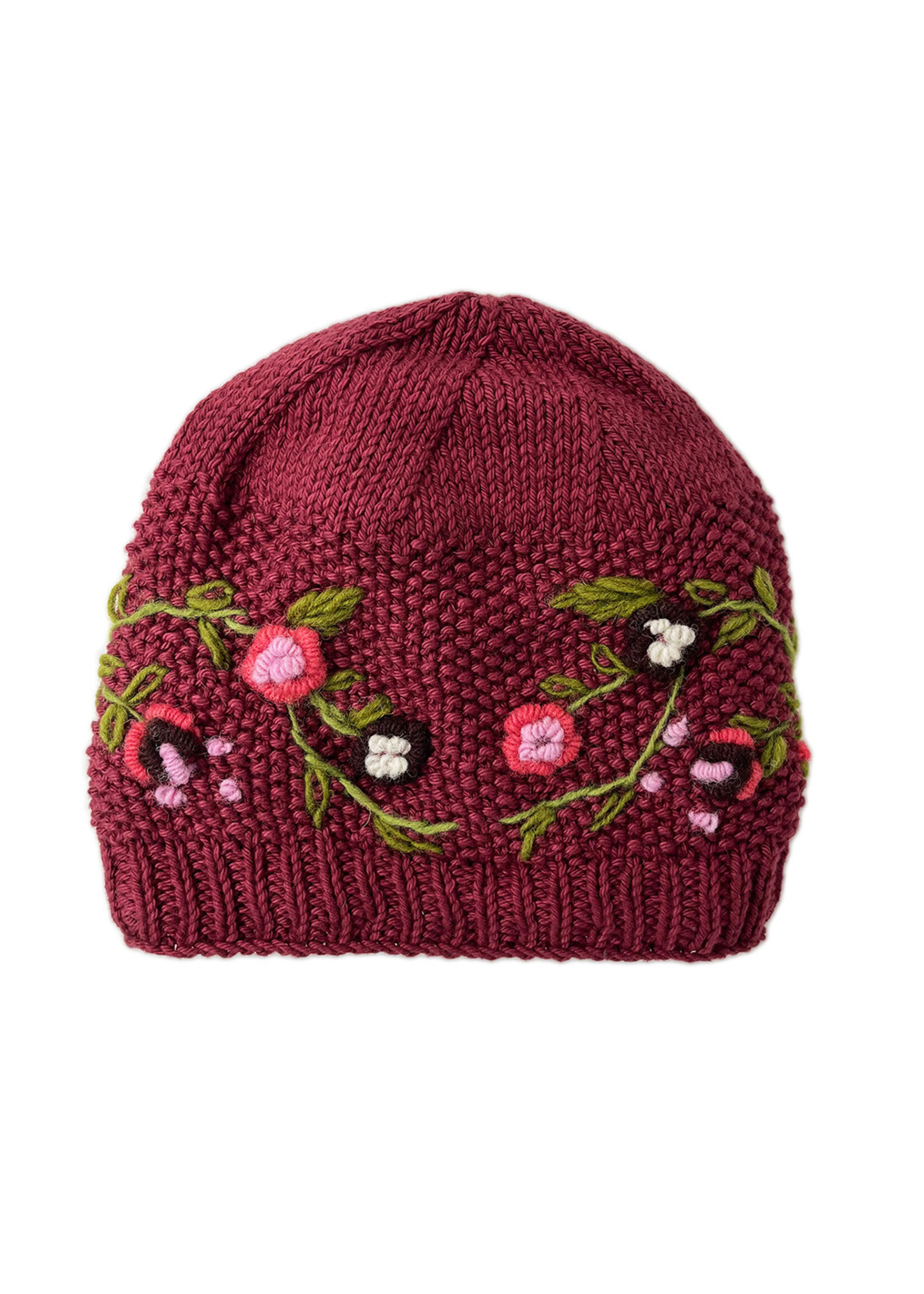 Ganesh Himal Floral Knit Beanie