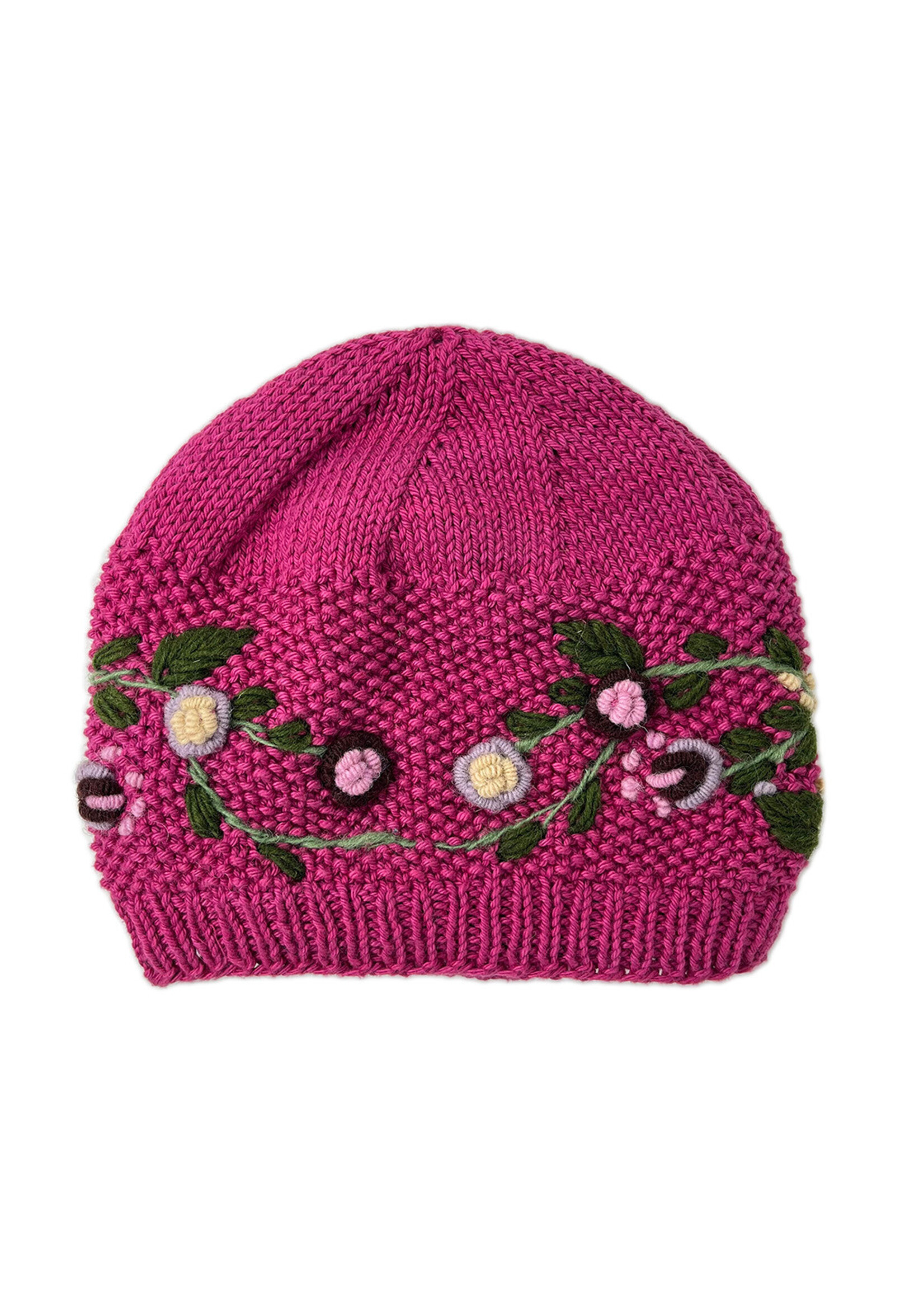 Ganesh Himal Floral Knit Beanie