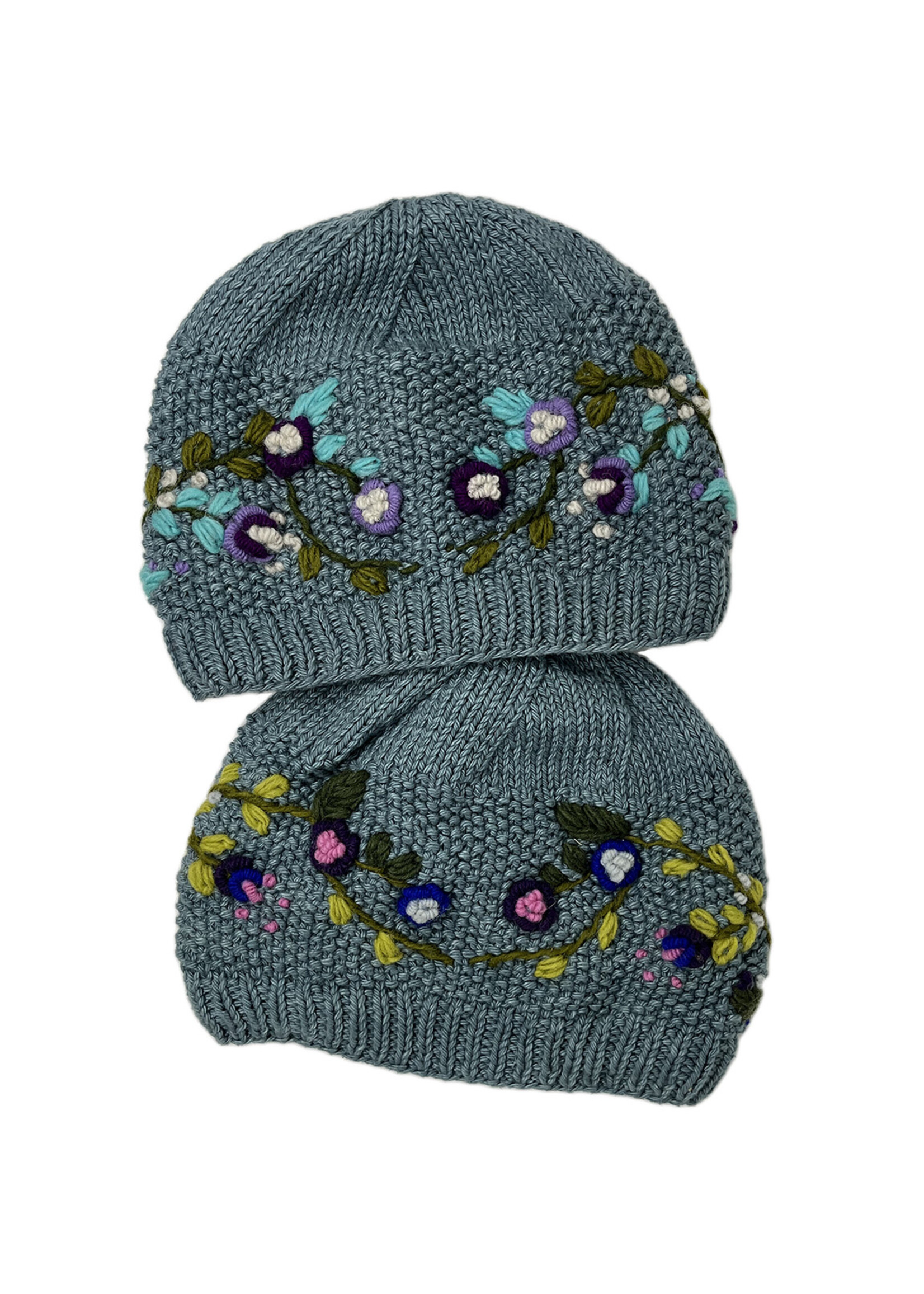 Ganesh Himal Floral Knit Beanie