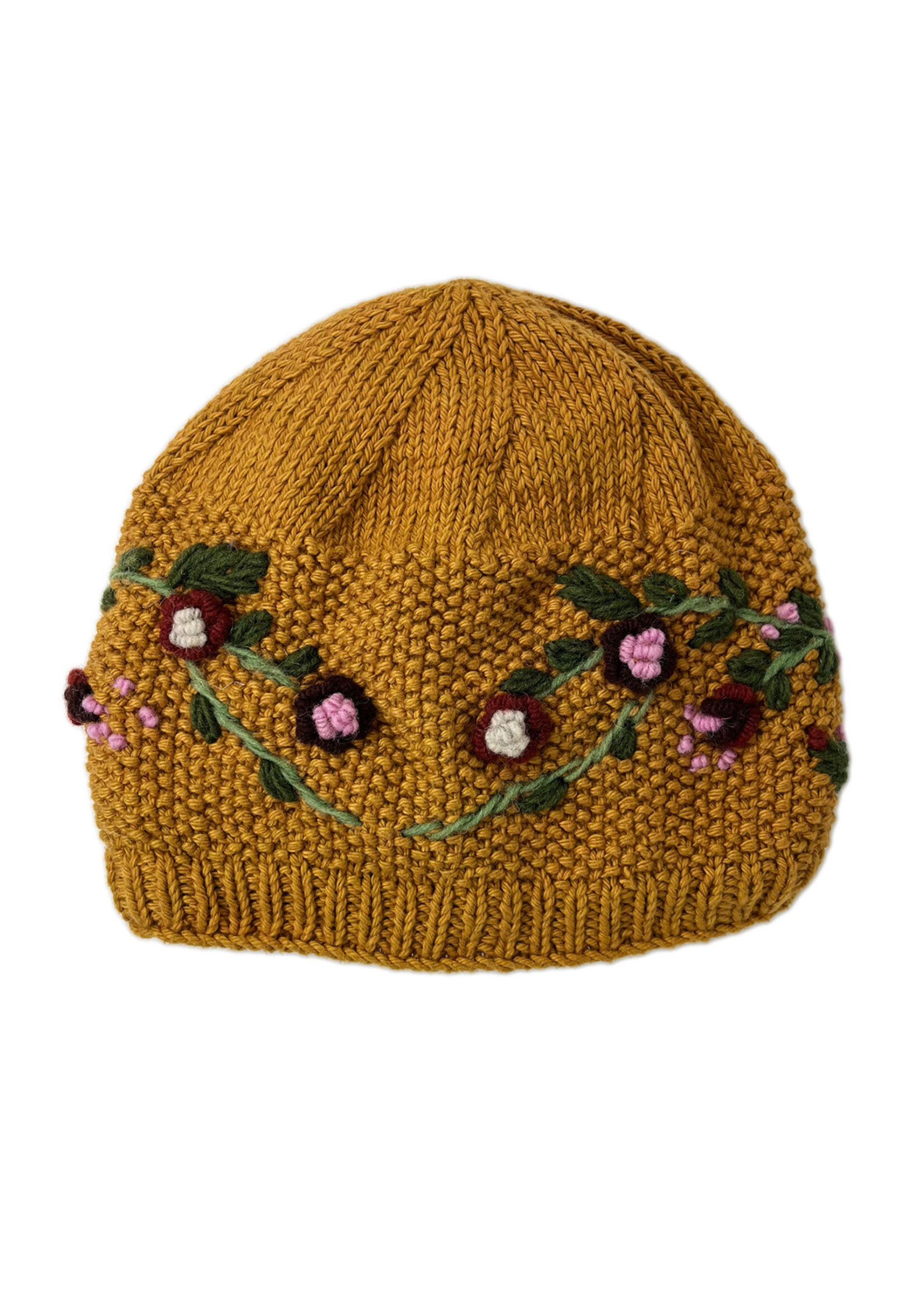Ganesh Himal Floral Knit Beanie