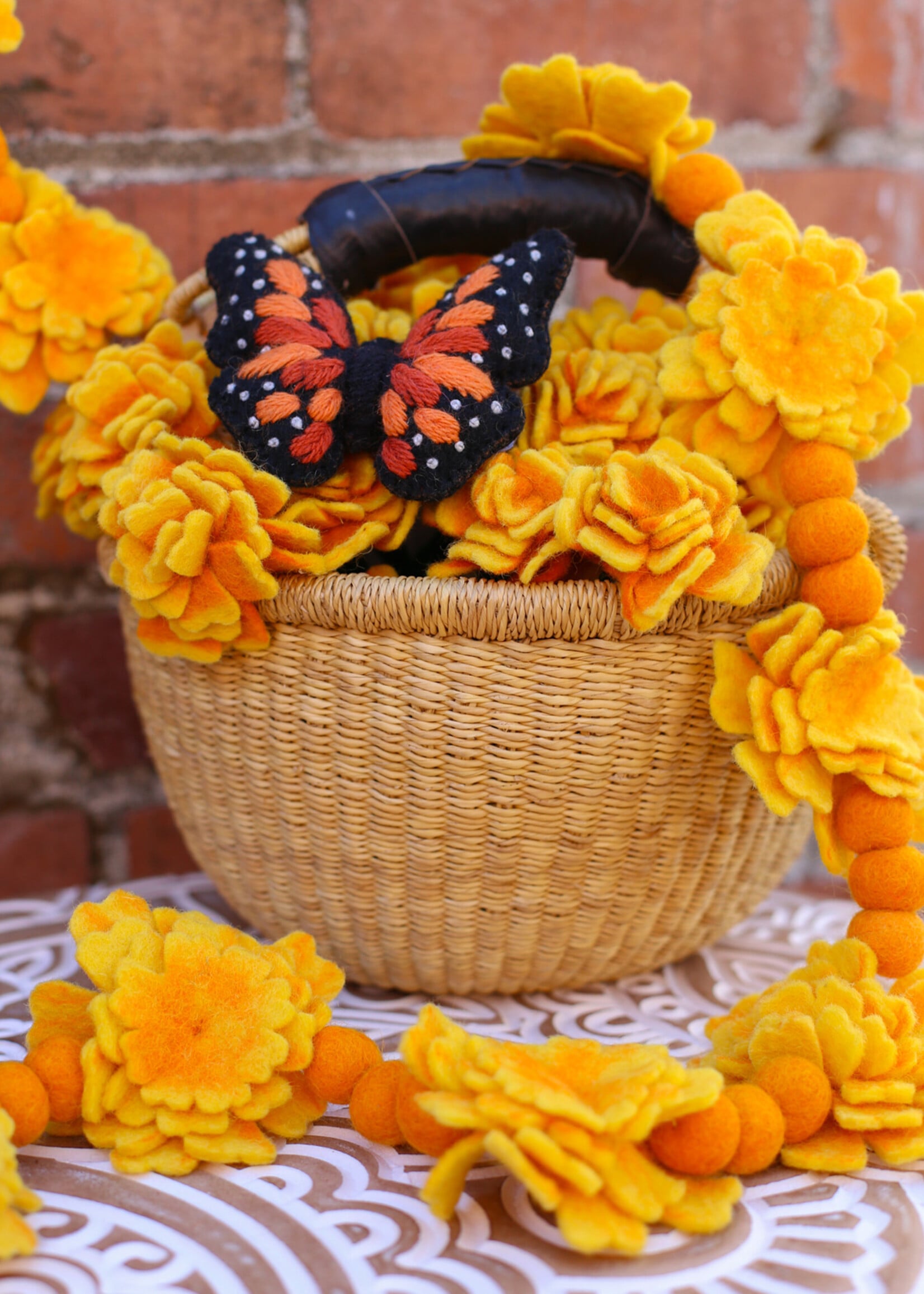 Global Goods Partners Felt Marigold Garland