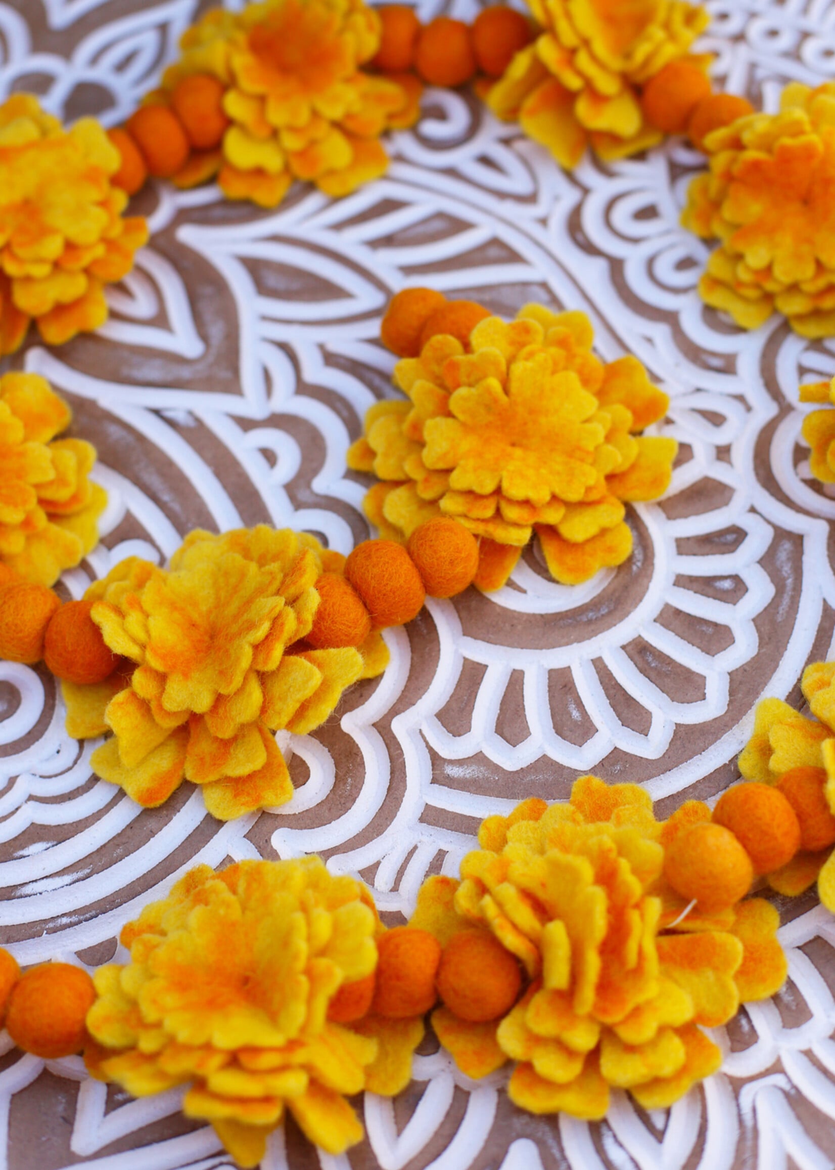 Global Goods Partners Felt Marigold Garland