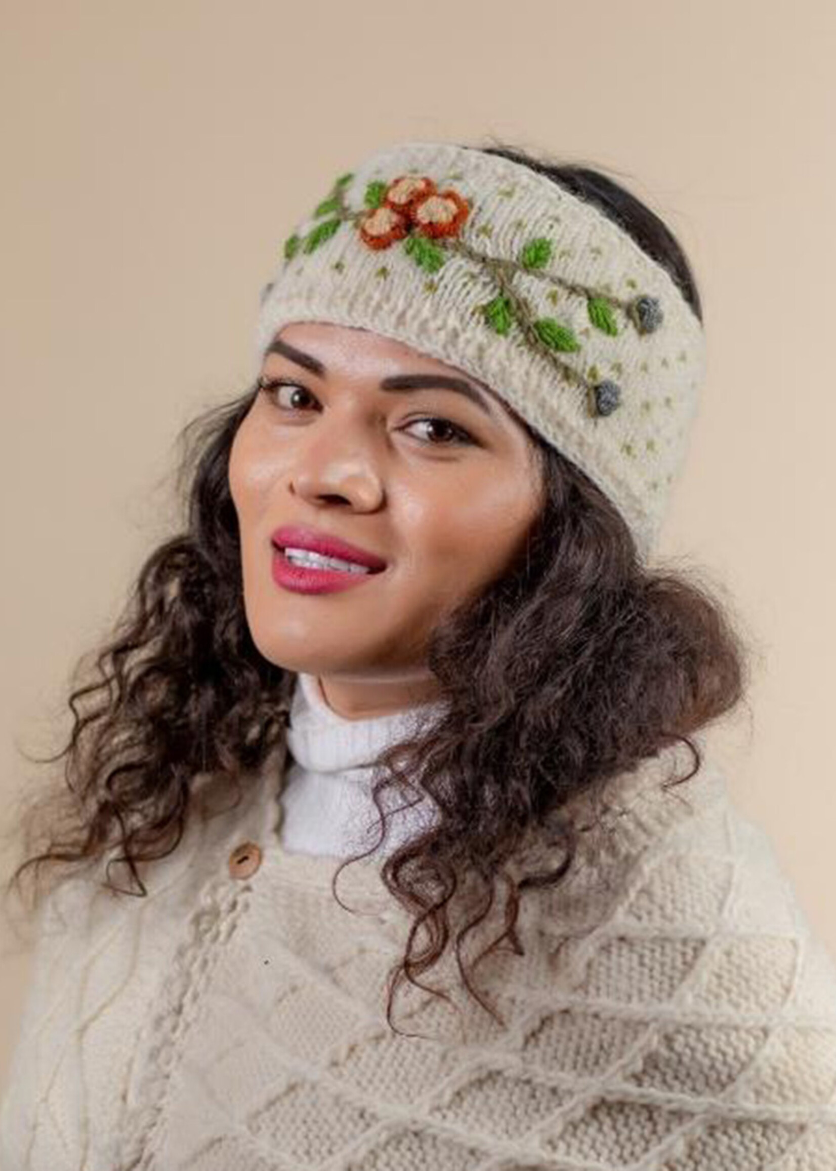 Ganesh Himal Flower Knit Headband