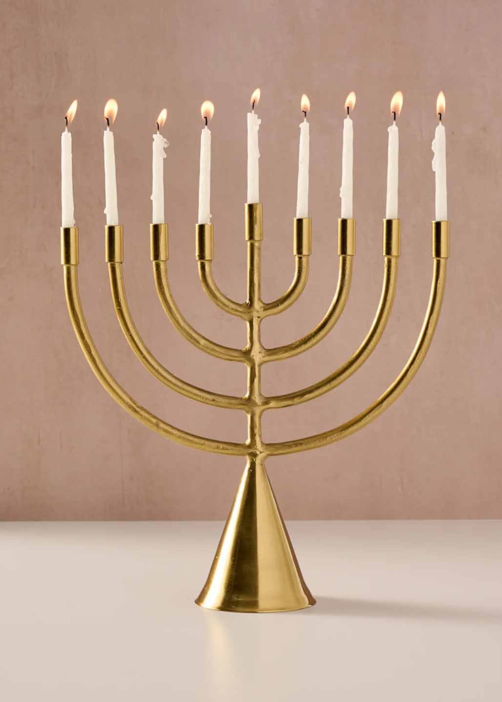 Ten Thousand Villages Jyoti Brass Horn Menorah