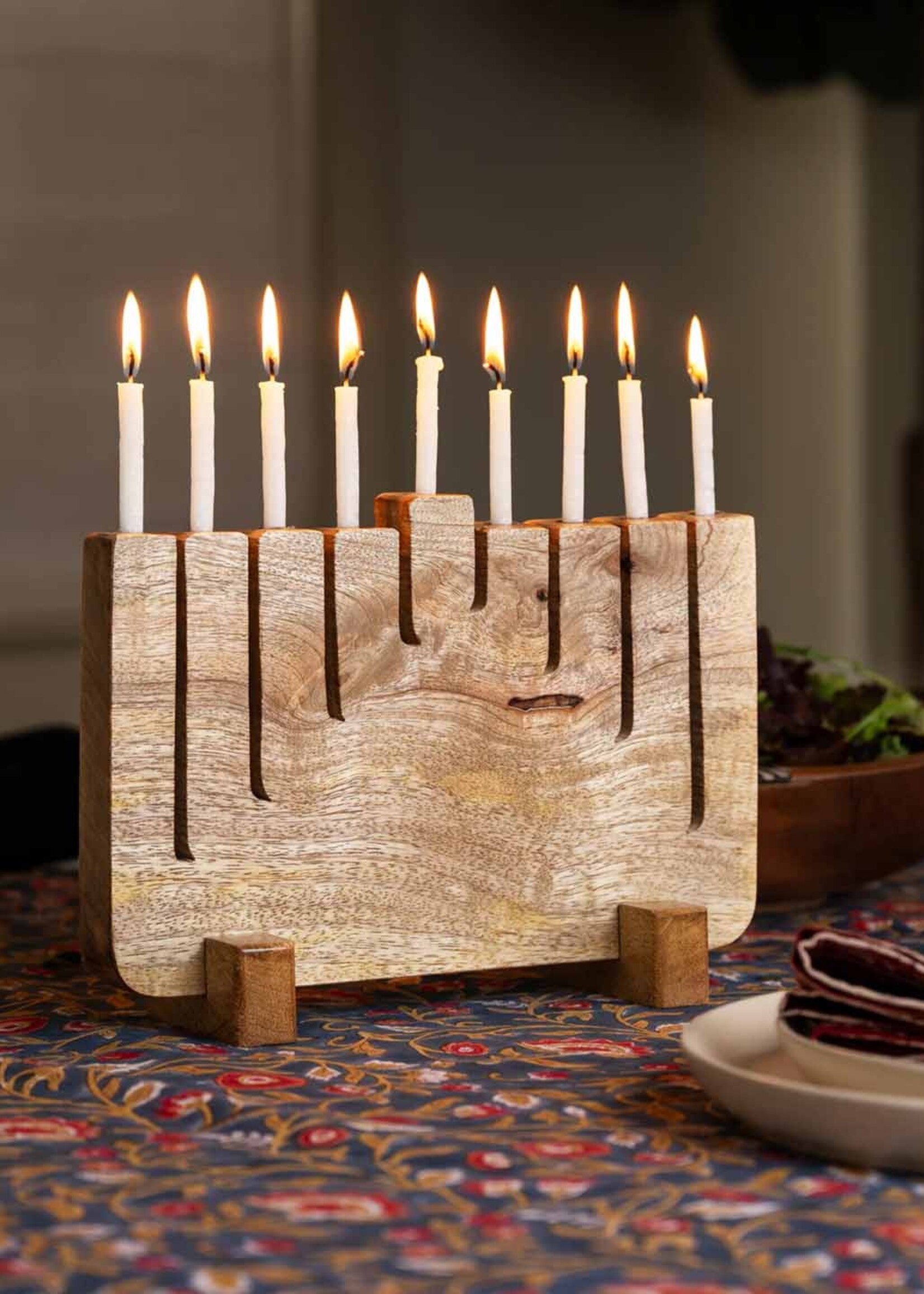 Ten Thousand Villages FINAL SALE - Modern Mango Wood Menorah