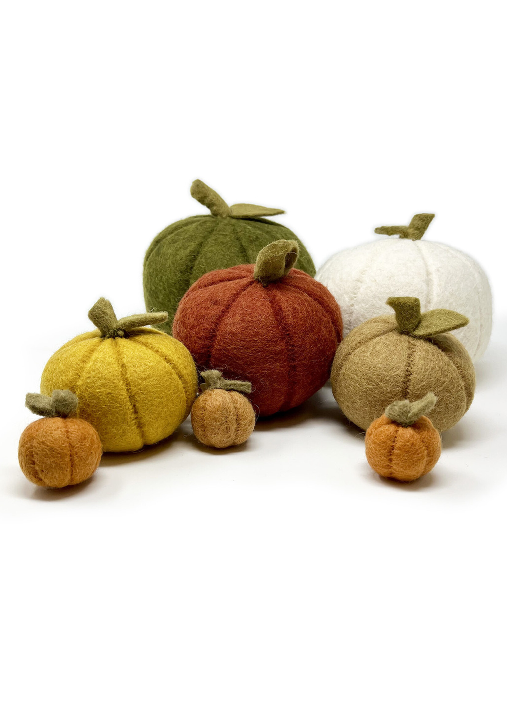 Gry and Sif 3.5" Brown Felt Pumpkin