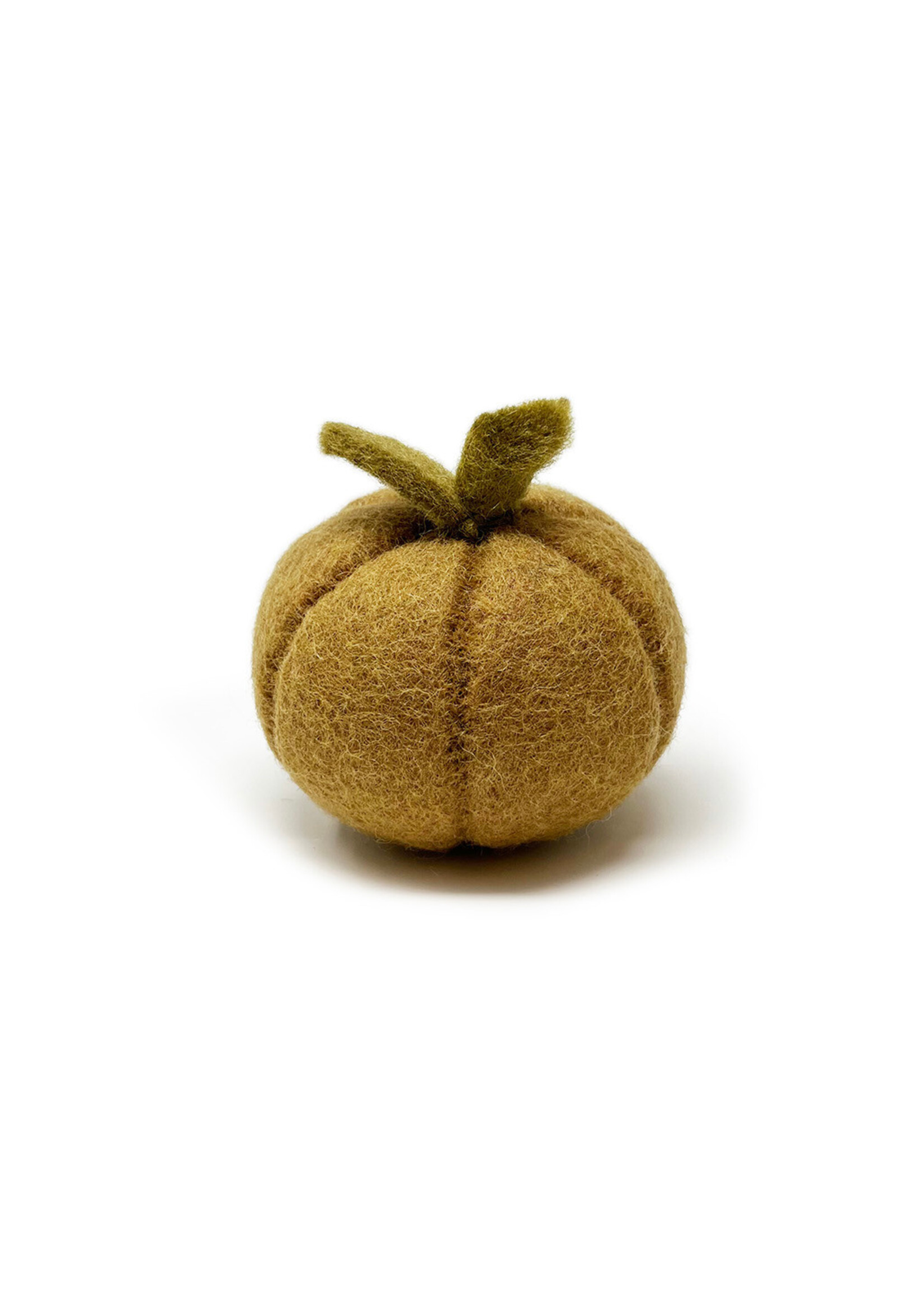 Gry and Sif 3.5" Brown Felt Pumpkin