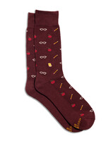 Conscious Step Men's Apple, Pencil, and Glasses Socks