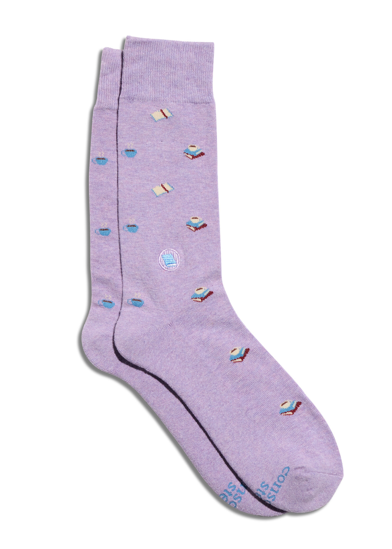 Conscious Step Men's Books and Coffee Socks