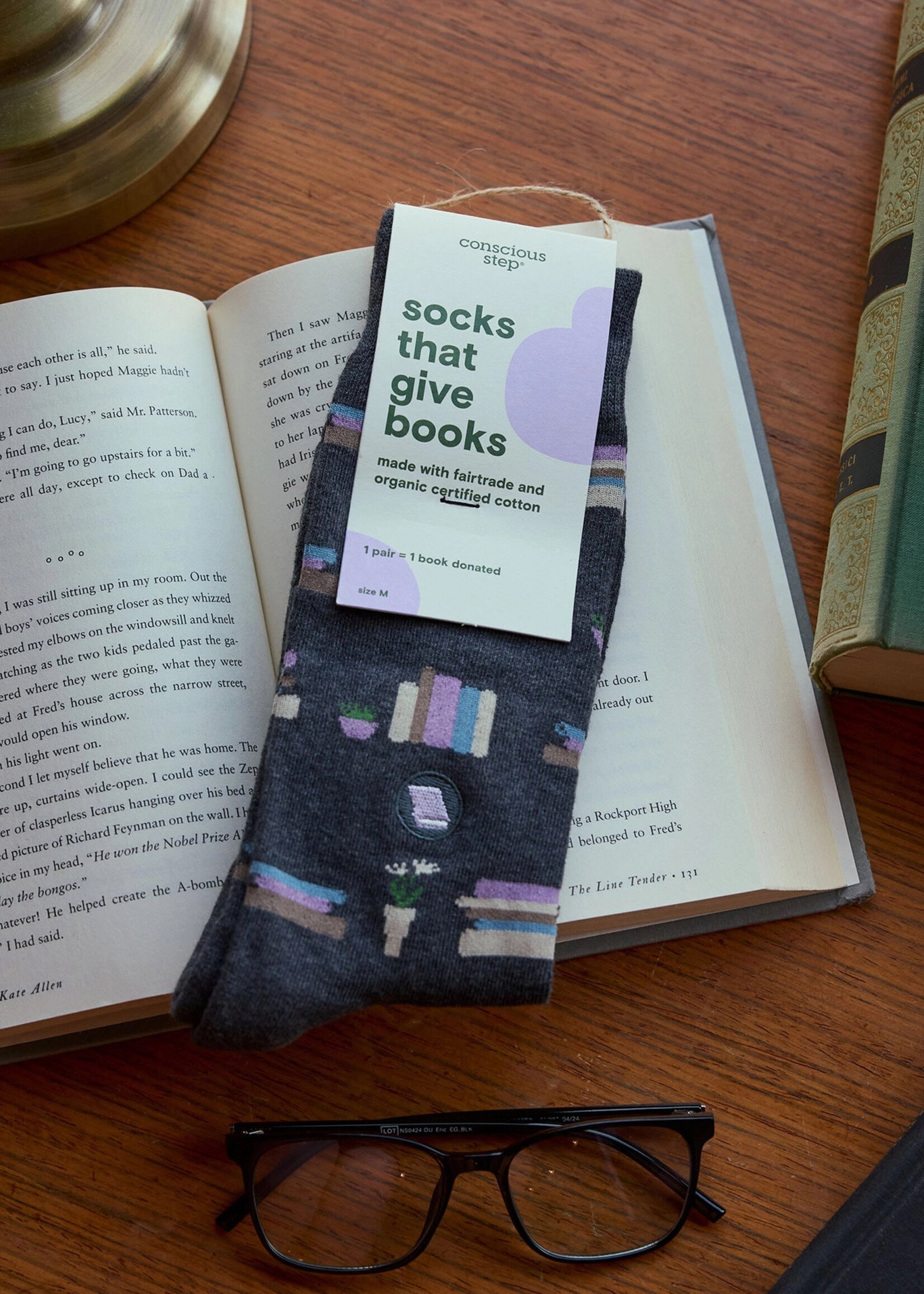 Conscious Step Women's Book Stacks Socks