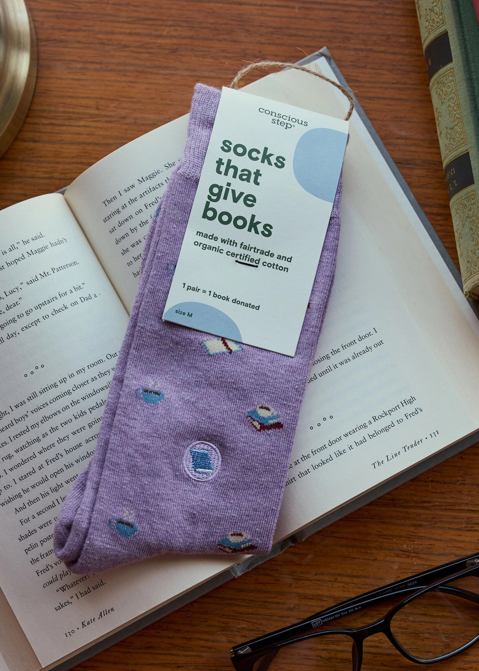 Conscious Step Women's Books and Coffee Socks