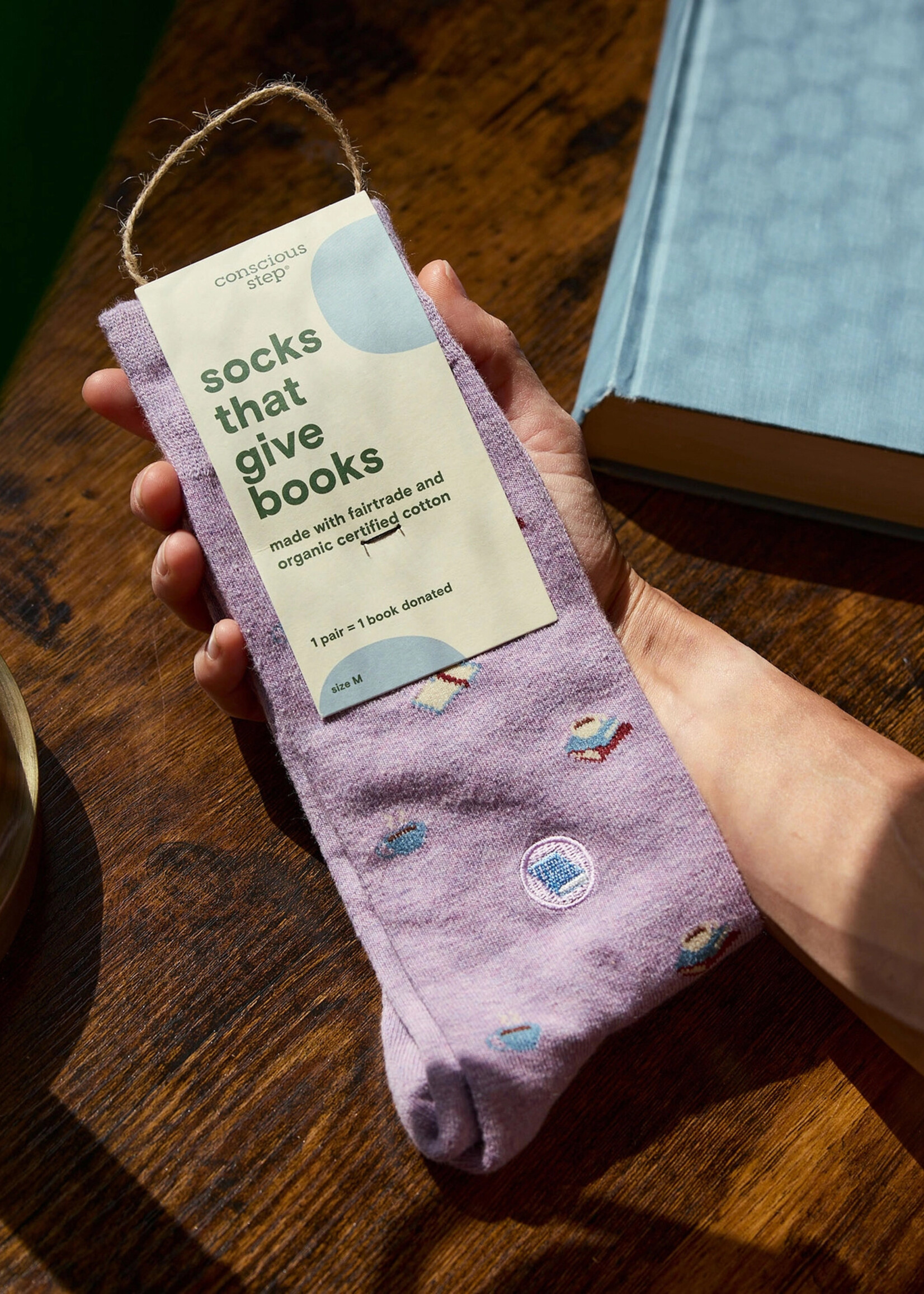 Conscious Step Men's Books and Coffee Socks