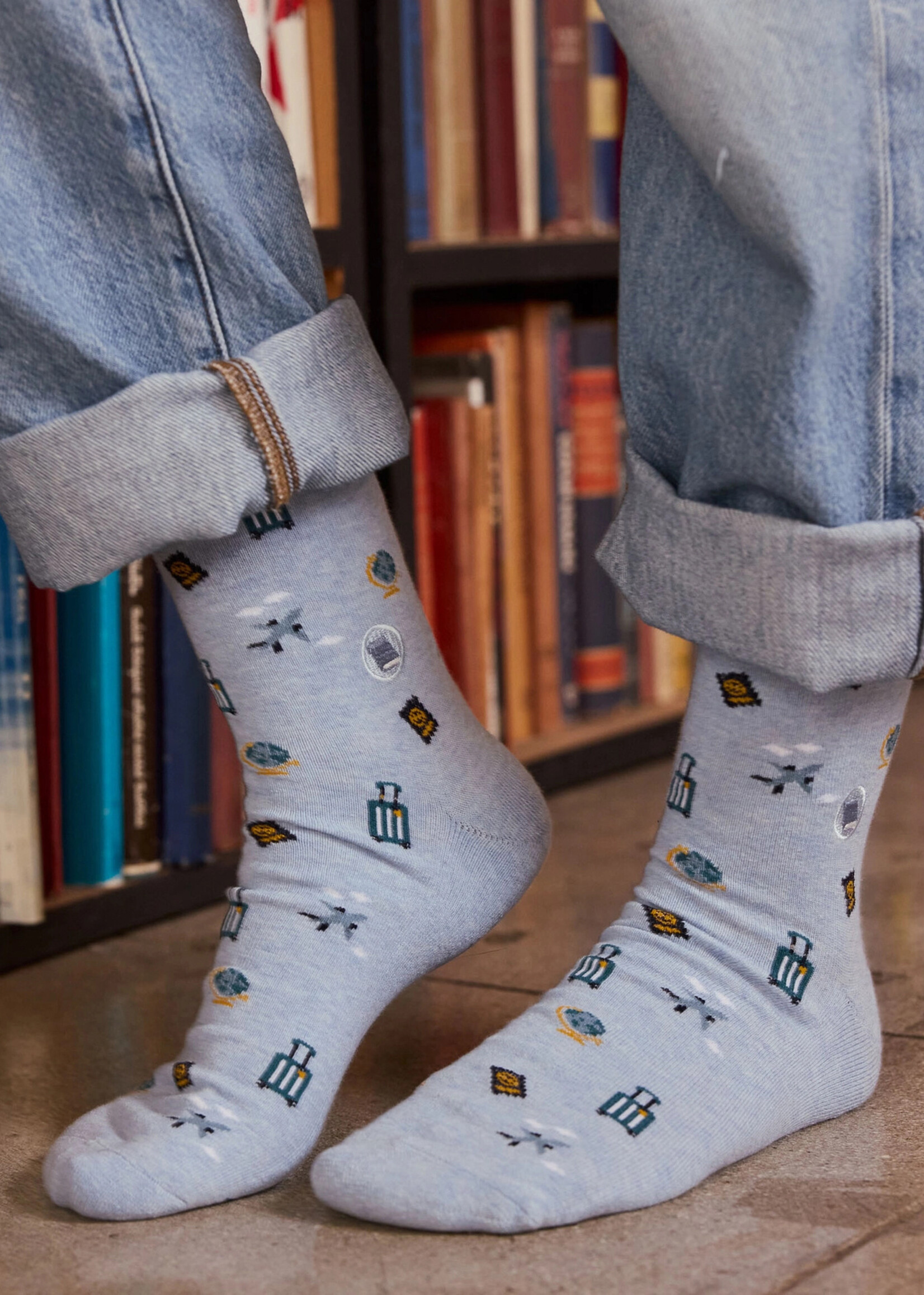 Conscious Step Men's Travel Theme Socks