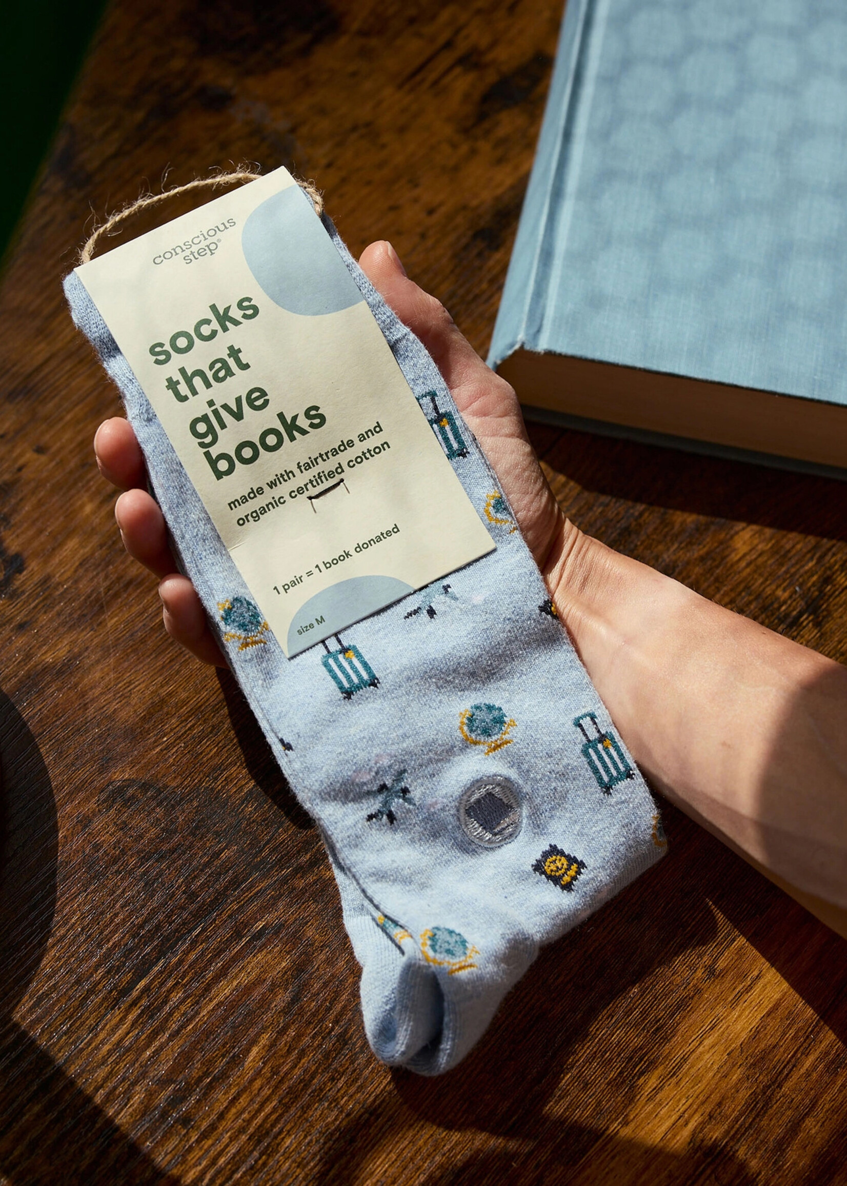 Conscious Step Men's Travel Theme Socks