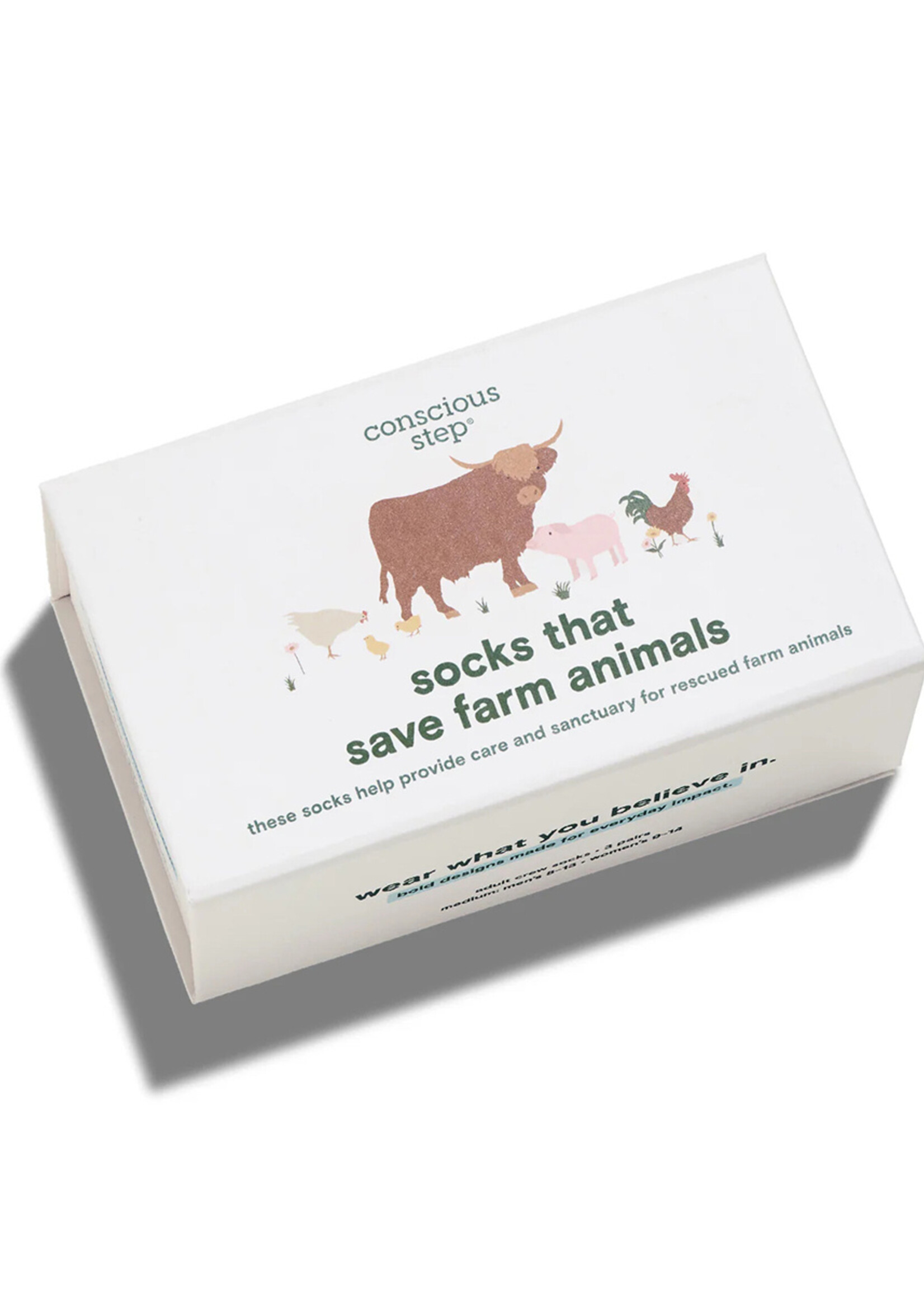 Conscious Step Women's Sock Box that Save Farm Animals